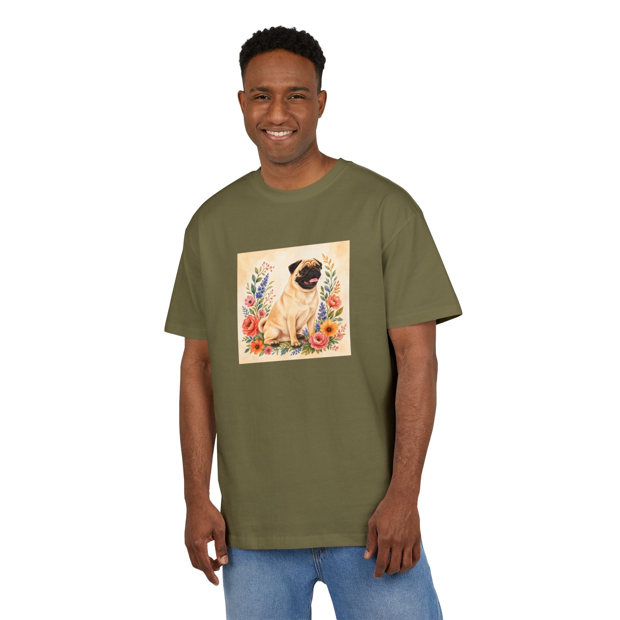 Personalisiertes Oversized Unisex T-Shirt mit Haustier – Flora & Fauna