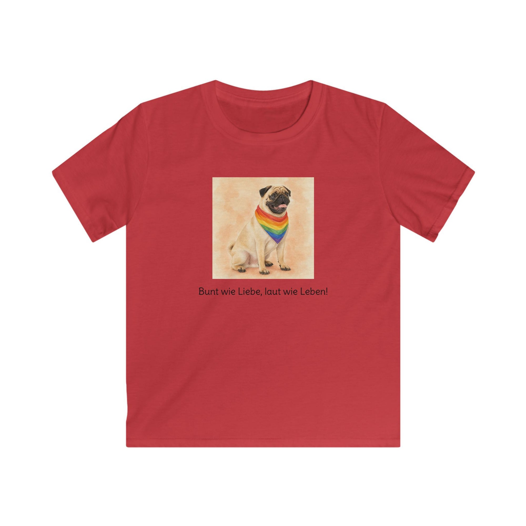 Personalisiertes Kinder T-Shirt mit Haustier – Regenbogen