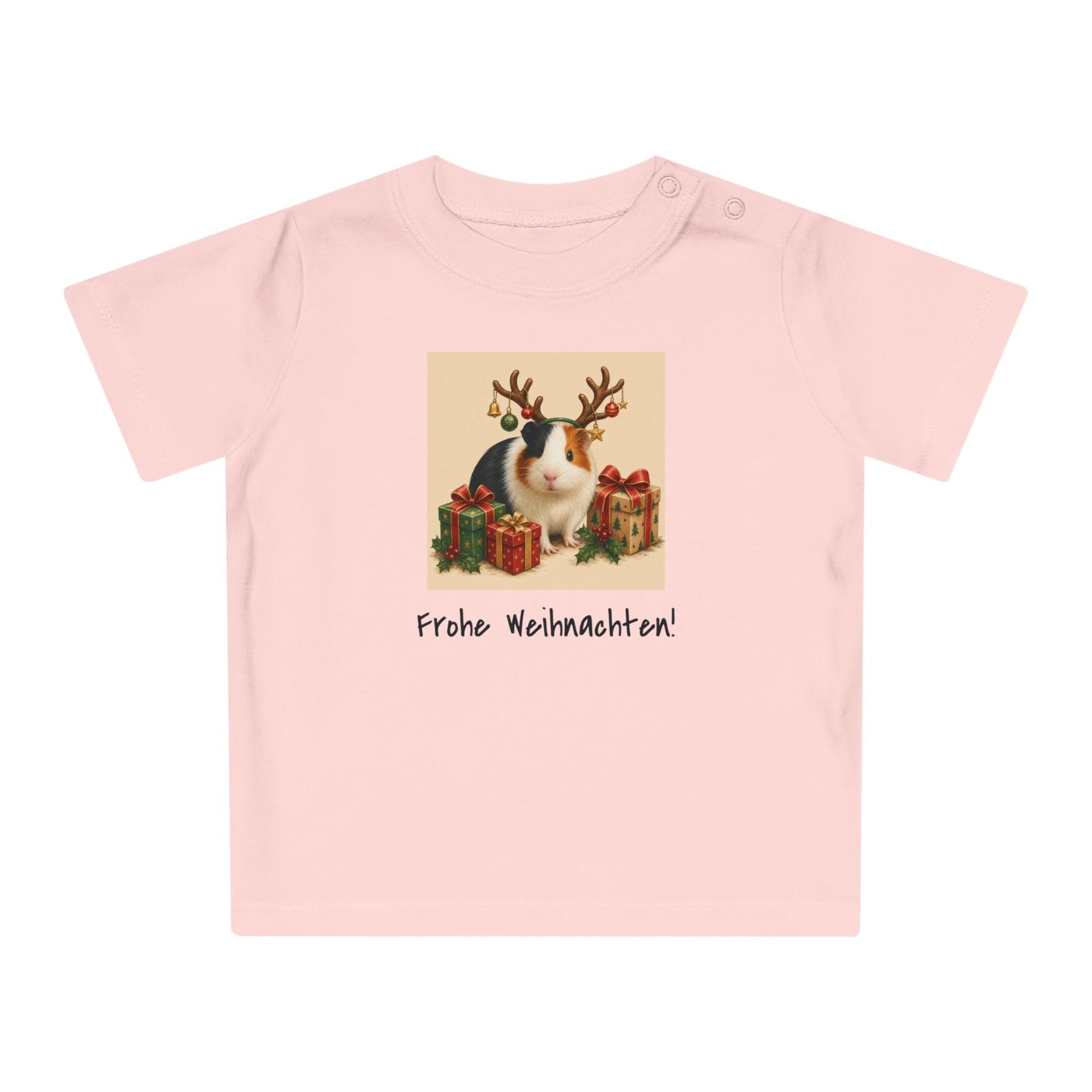 Personalisiertes Baby T-Shirt mit Haustier – Frohe Weihnachten