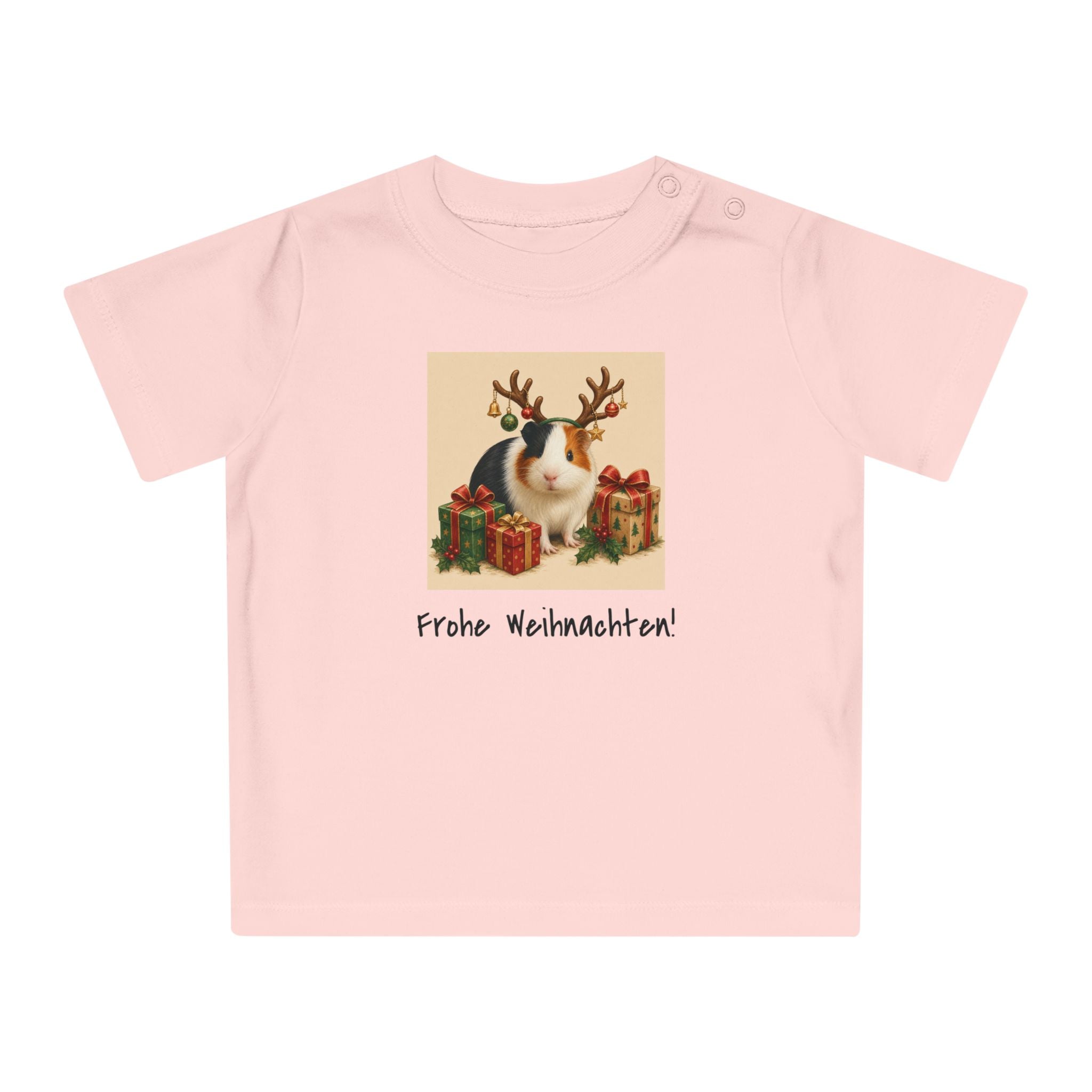 Personalisiertes Baby T-Shirt mit Haustier – Frohe Weihnachten