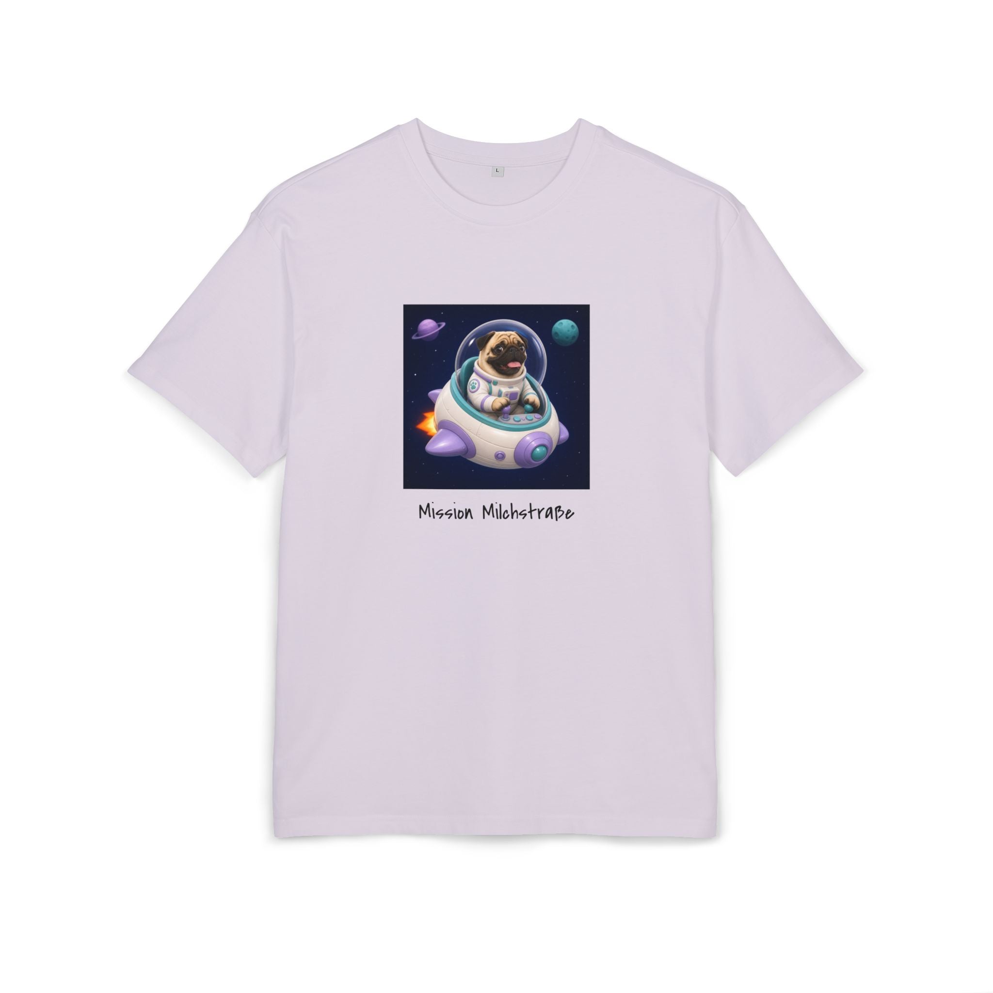 Personalisiertes Oversized Unisex T-Shirt mit Haustier – Spaceship