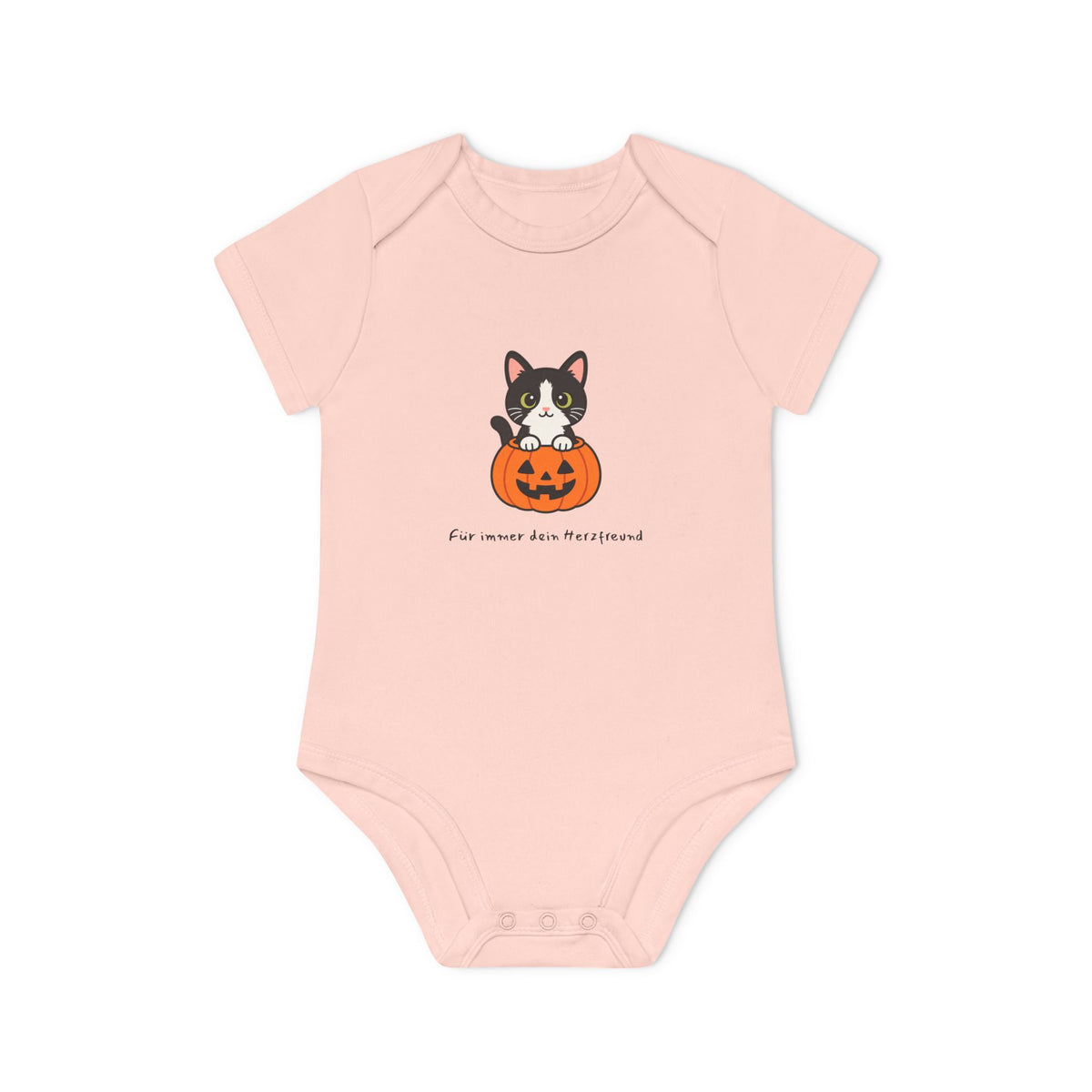 Personalisierter Baby-Body kurzarm Bio Baumwolle – Halloween Pet