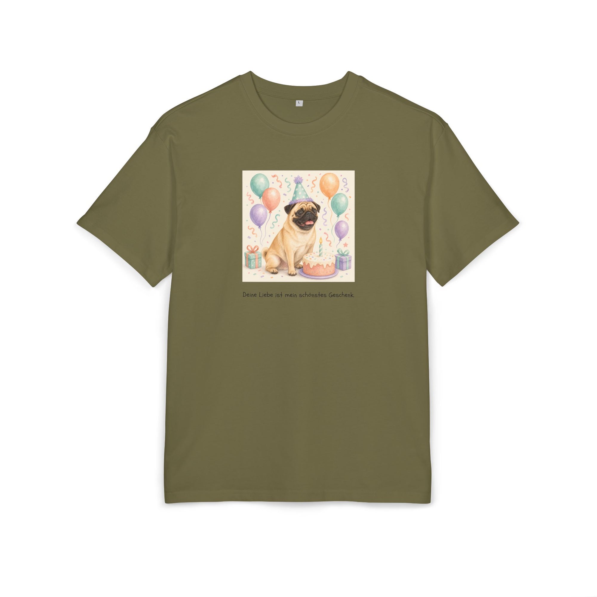 Personalisiertes Oversized Unisex T-Shirt mit Haustier – Birthday Time