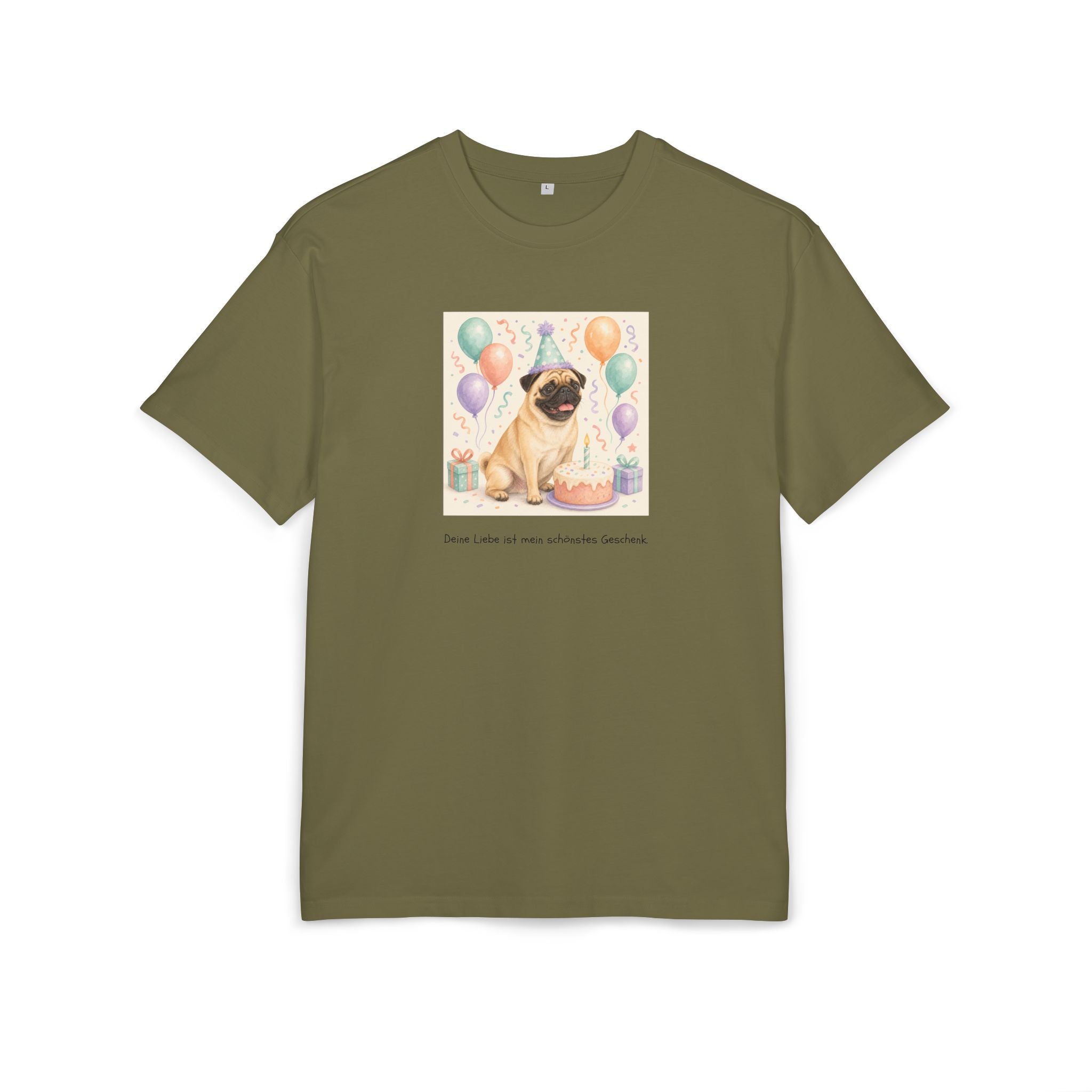 Personalisiertes Oversized Unisex T-Shirt mit Haustier – Birthday Time