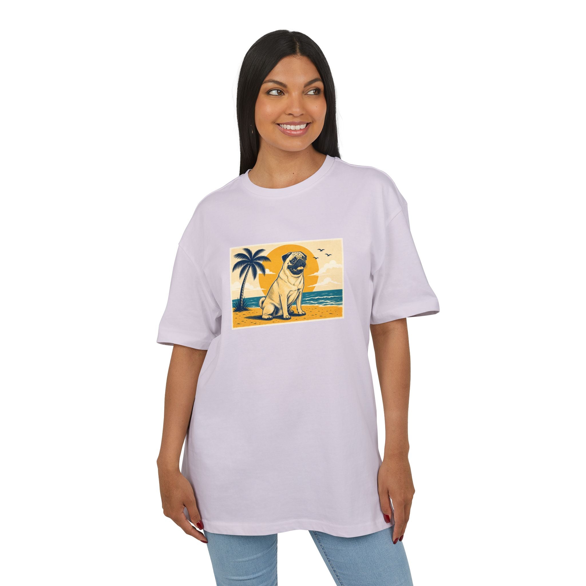 Personalisiertes Oversized Unisex T-Shirt mit Haustier – Summer Vibes