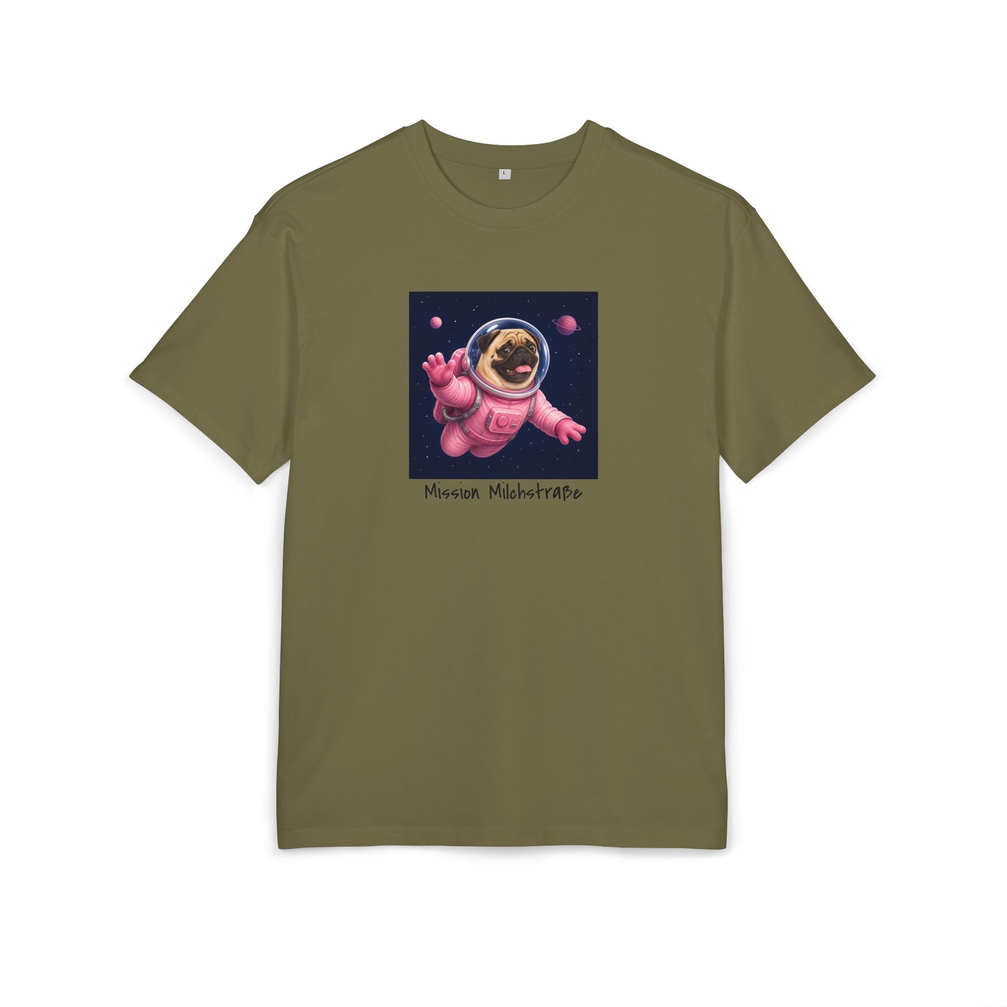 Personalisiertes Oversized Unisex T-Shirt mit Haustier – Astronaut