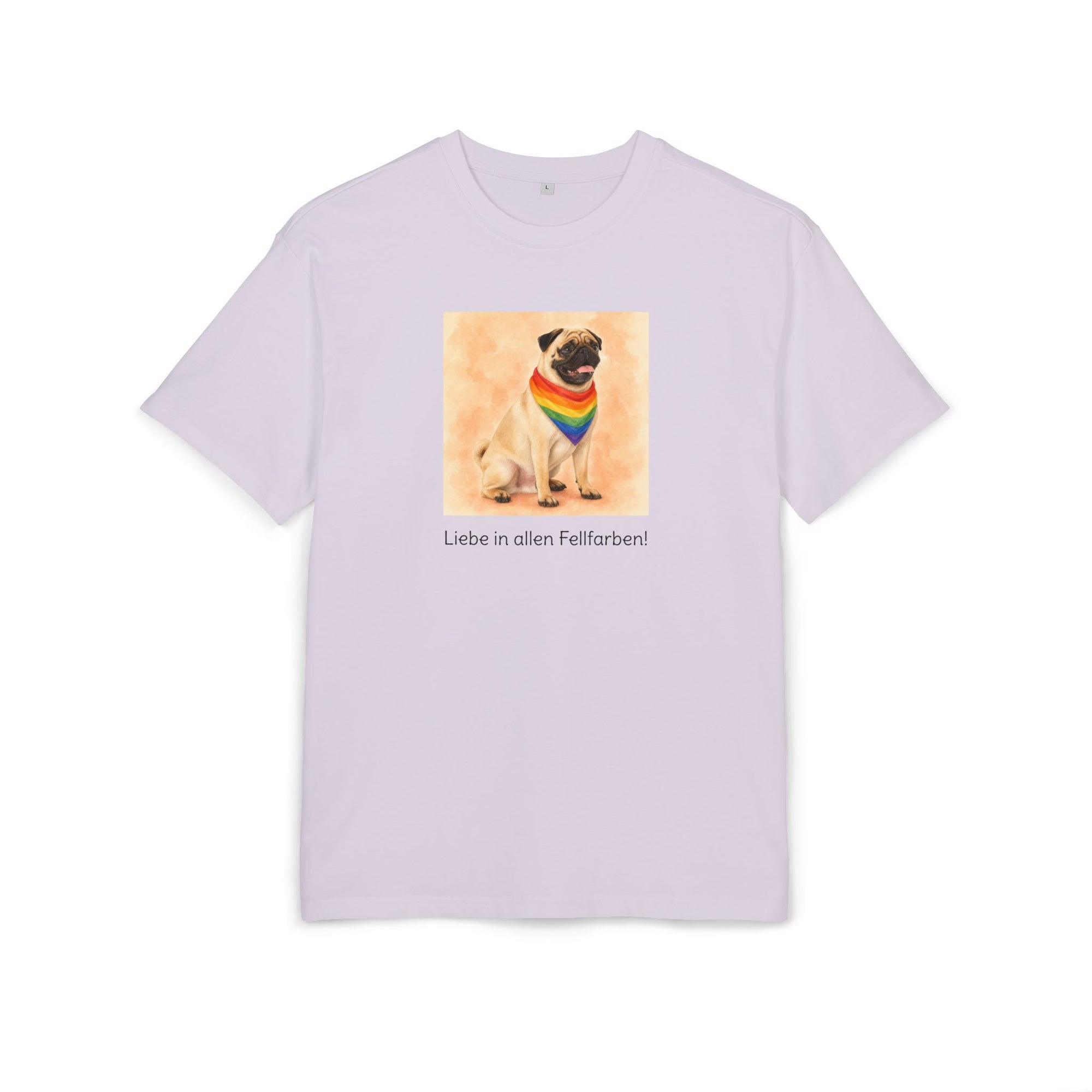 Personalisiertes Oversized Unisex T-Shirt mit Haustier – Regenbogen