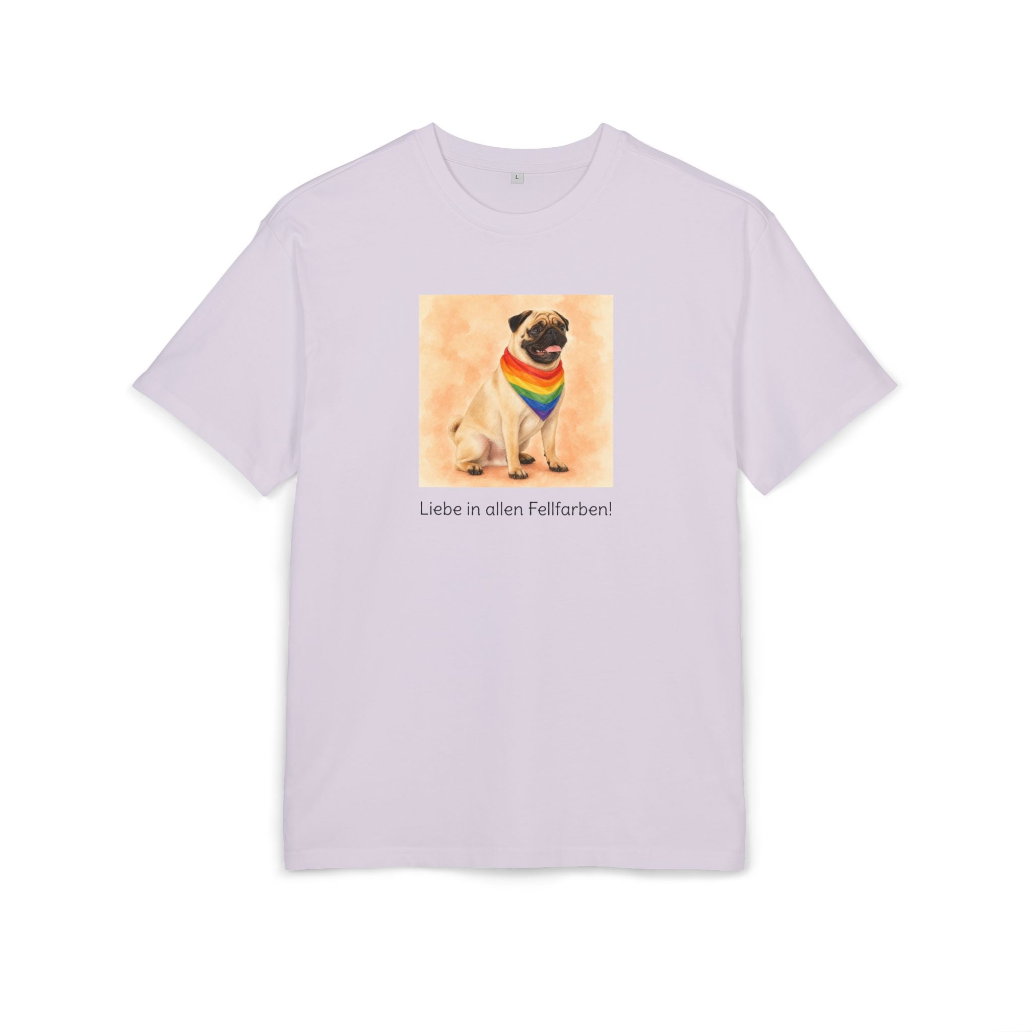 Personalisiertes Oversized Unisex T-Shirt mit Haustier – Regenbogen