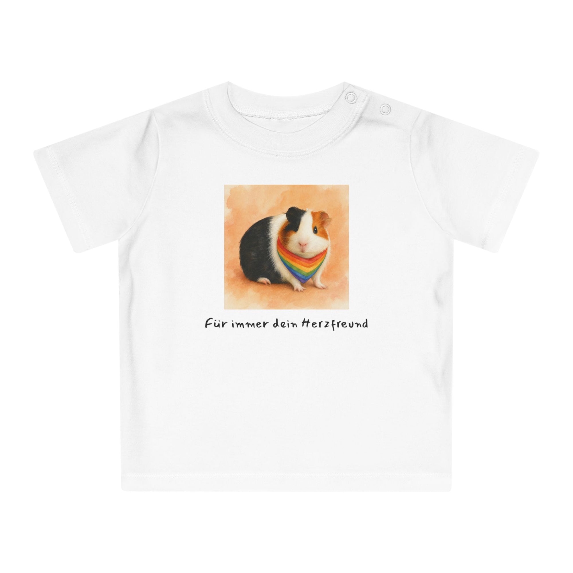 Personalisiertes Baby T-Shirt mit Haustier – Regenbogen