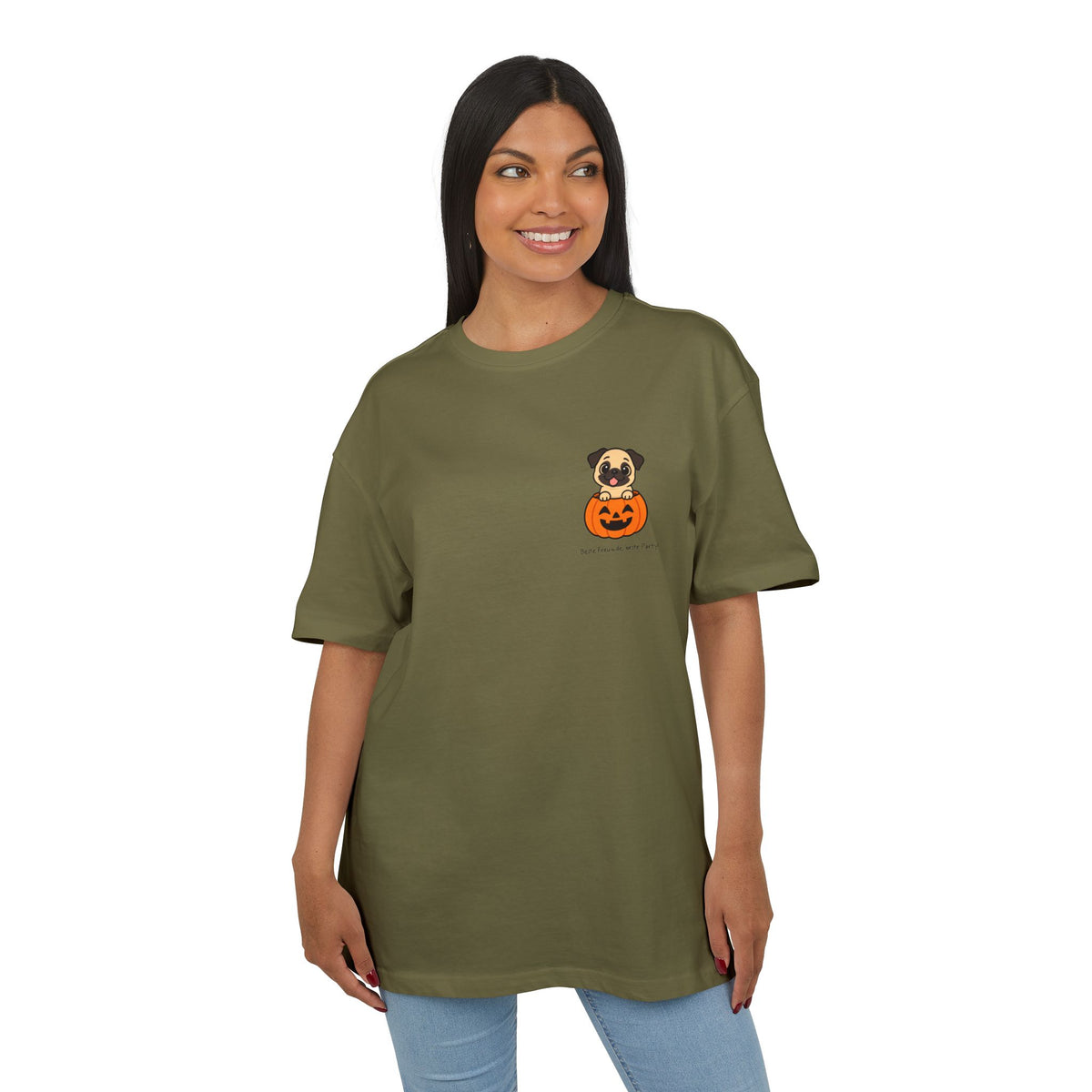 Personalisiertes Oversized Unisex T-Shirt mit Haustier –  Halloween Pet