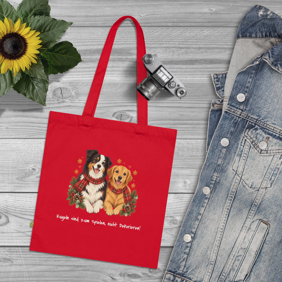 Personalisierte Baumwolltasche mit Haustier – Weihnachtsgeschenk