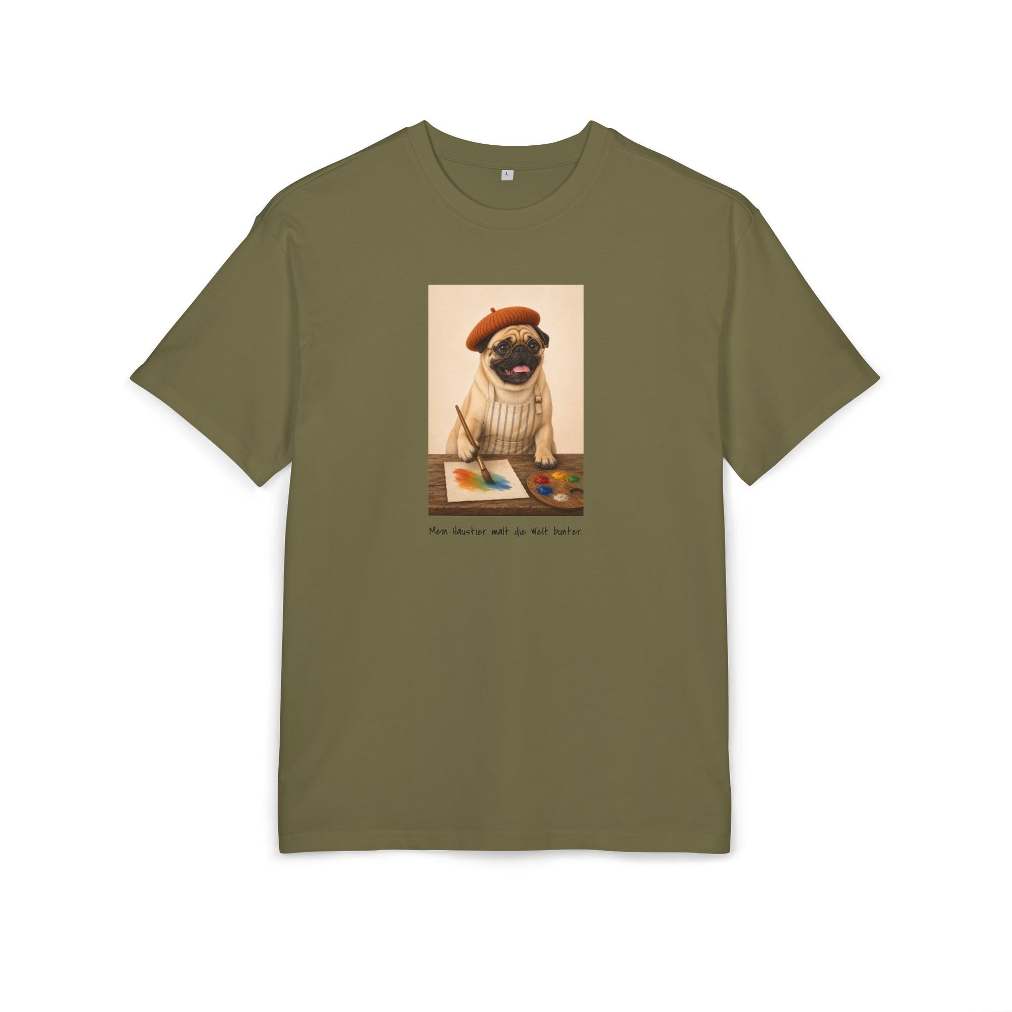 Personalisiertes Oversized Unisex T-Shirt mit Haustier – The Artist
