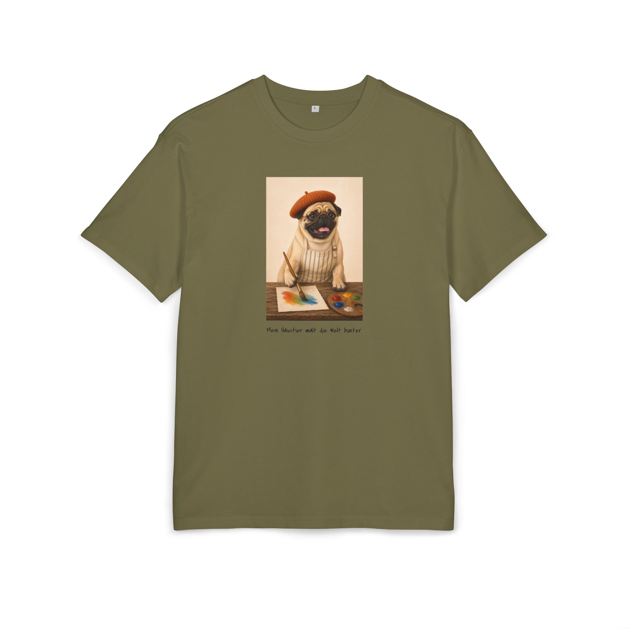 Personalisiertes Oversized Unisex T-Shirt mit Haustier – The Artist