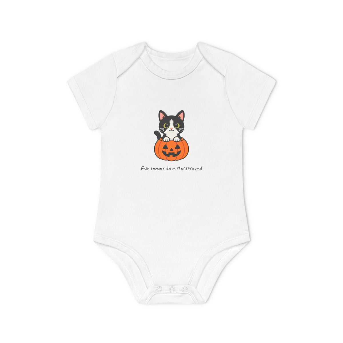 Personalisierter Baby-Body kurzarm Bio Baumwolle – Halloween Pet