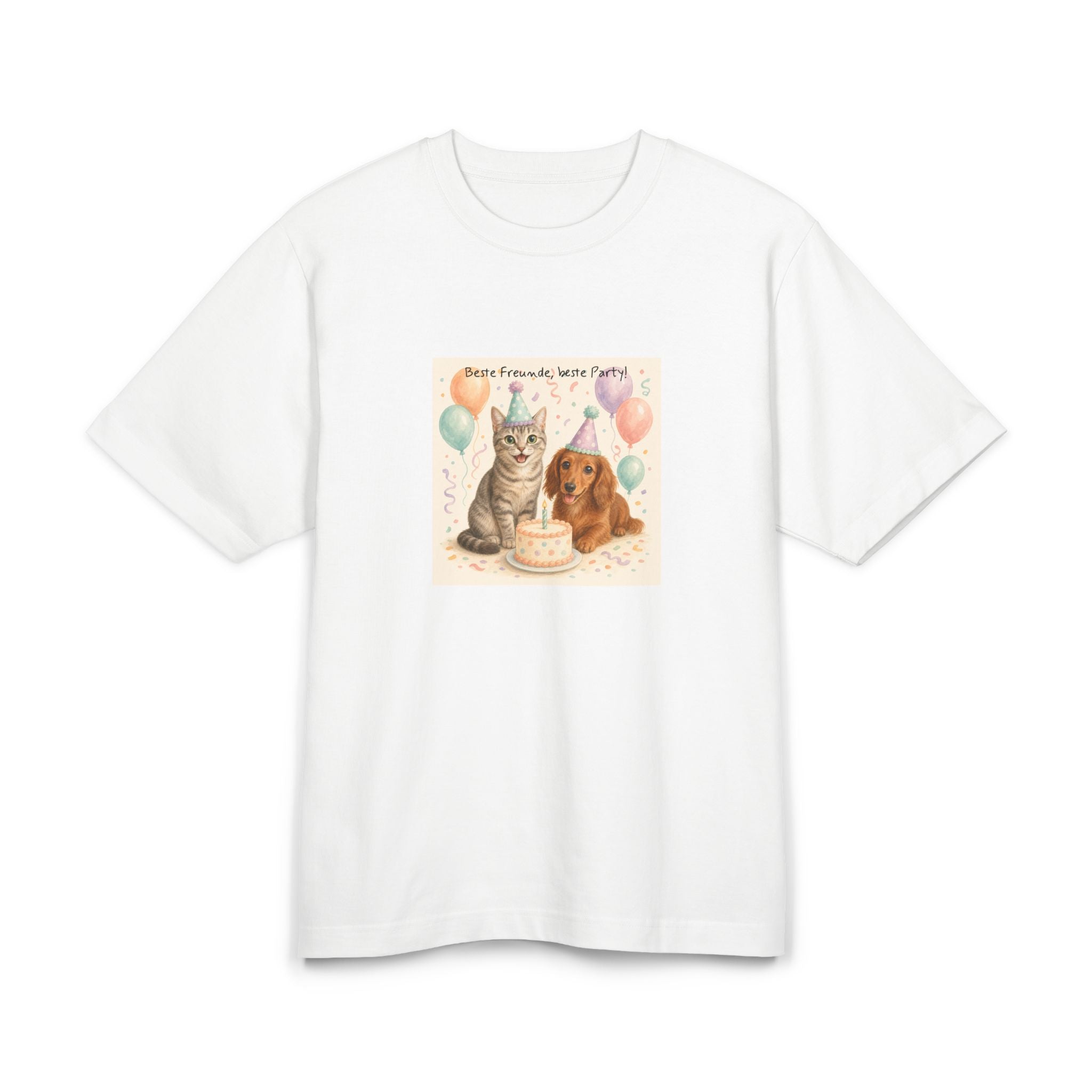 Personalisiertes Premium Unisex T-Shirt mit Haustier – Birthday Time