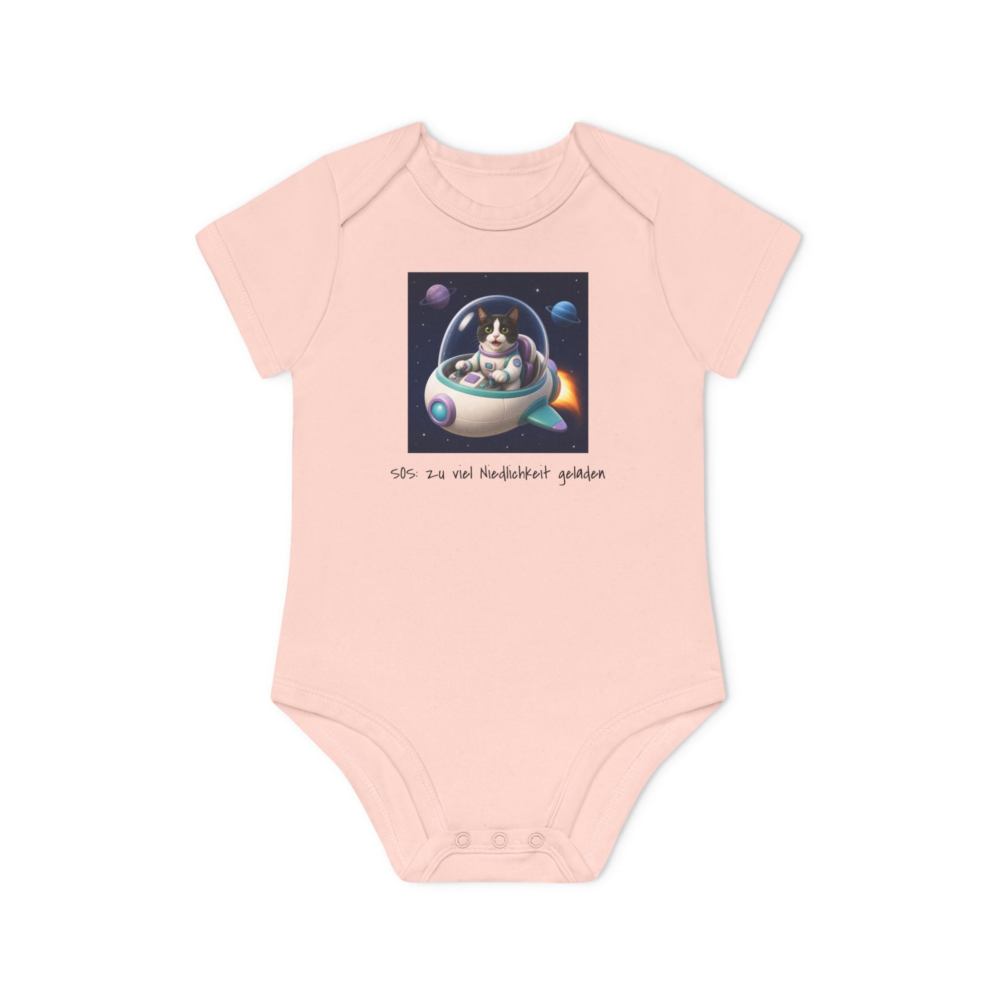 Personalisierter Baby-Body kurzarm Bio Baumwolle – Spaceship