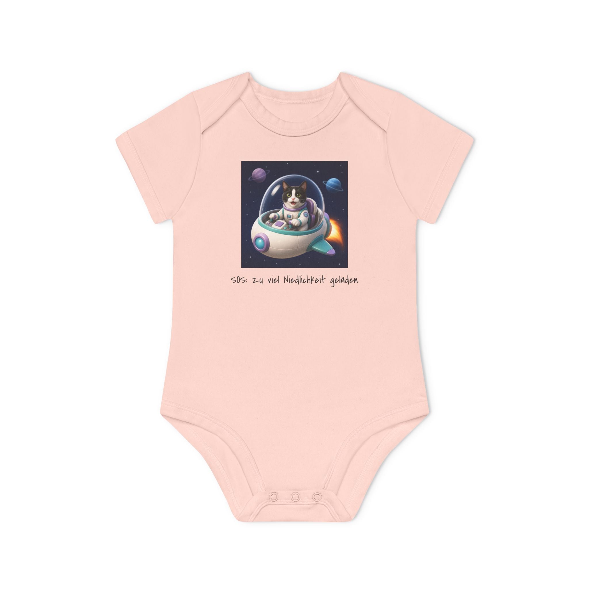 Personalisierter Baby-Body kurzarm Bio Baumwolle – Spaceship