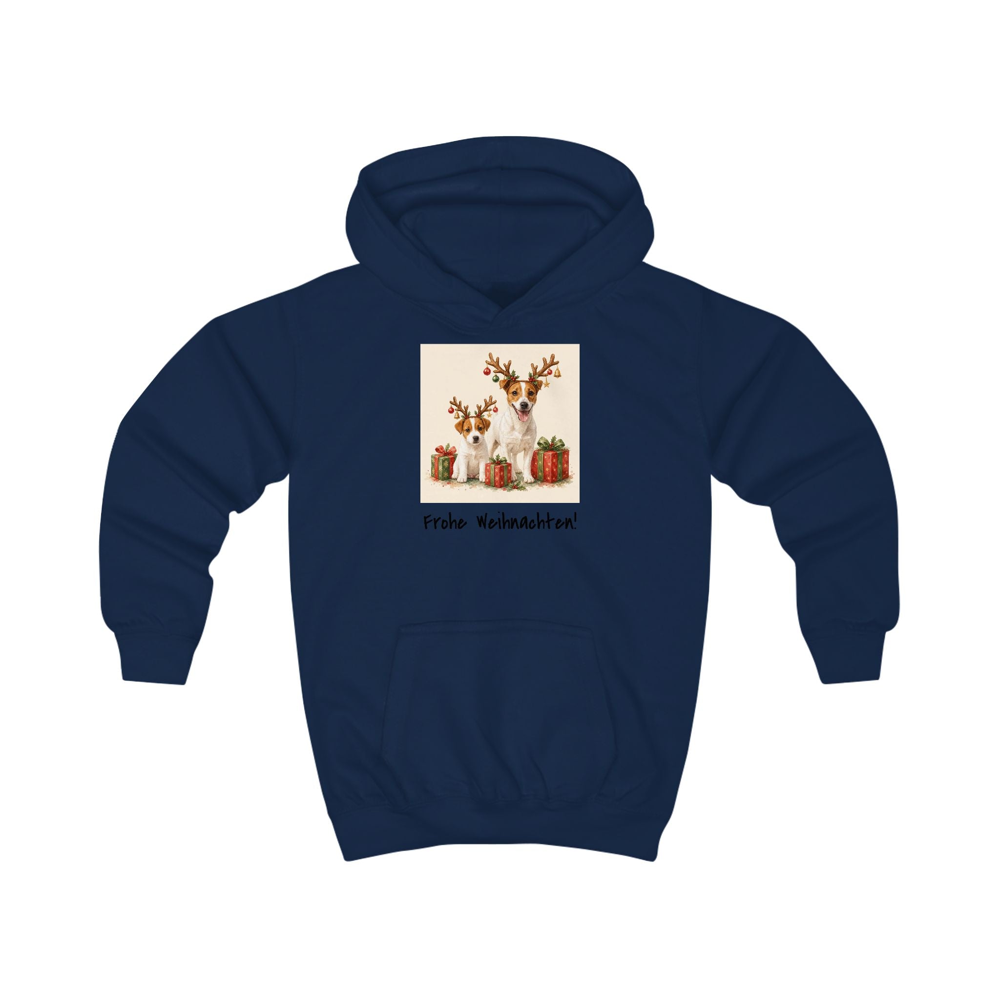 Personalisierter Kinder-Hoodie mit Haustier – Frohe Weihnachten