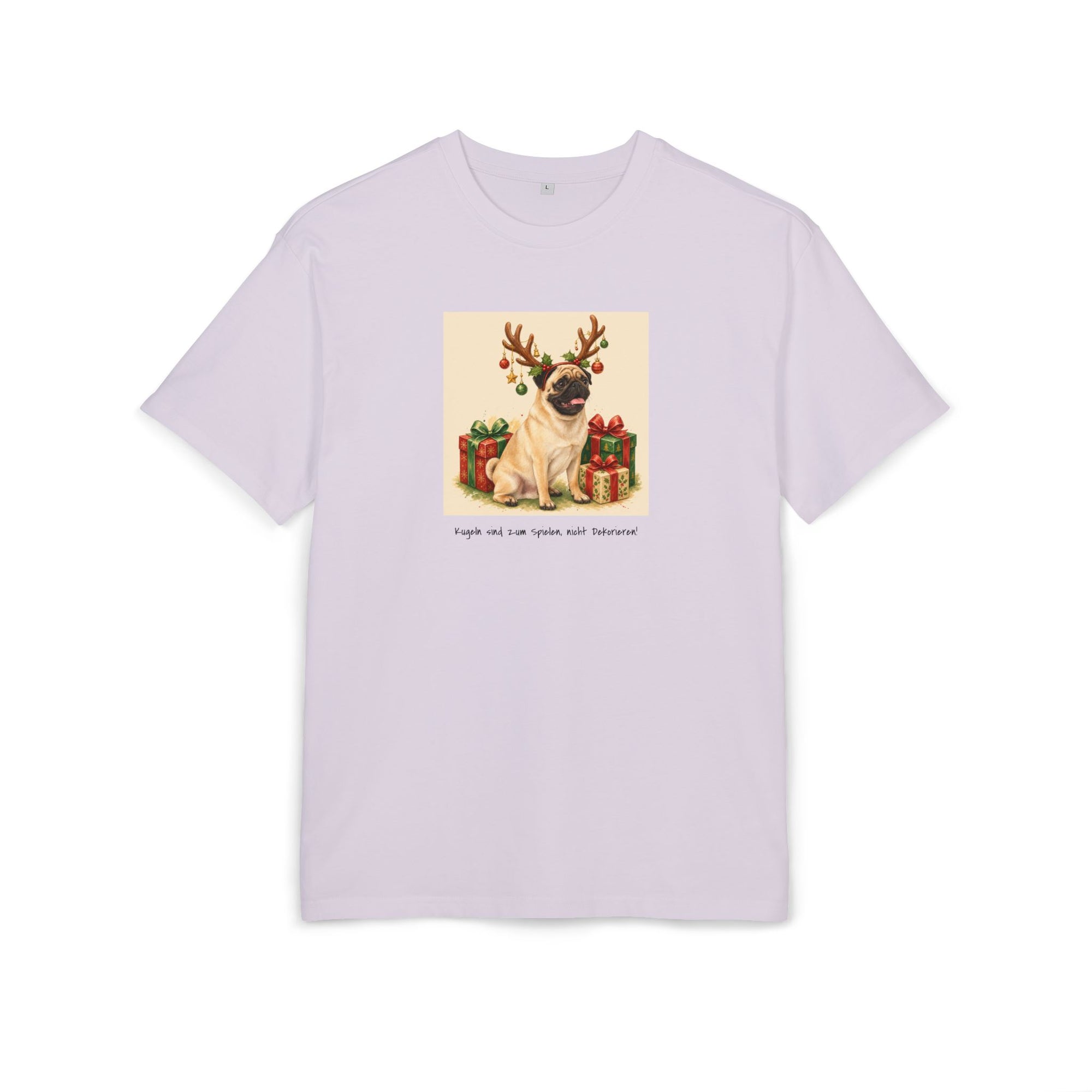 Personalisiertes Oversized Unisex T-Shirt mit Haustier – Frohe Weihnachten