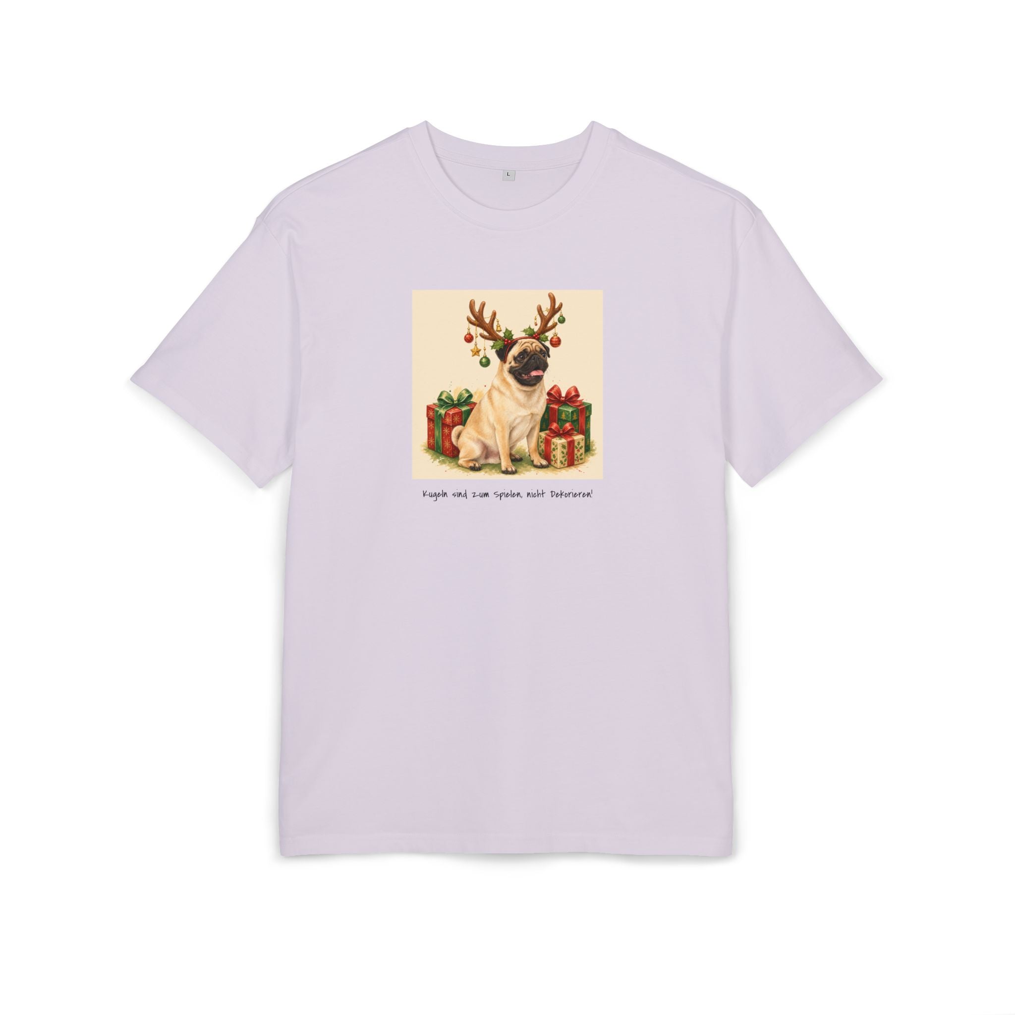 Personalisiertes Oversized Unisex T-Shirt mit Haustier – Frohe Weihnachten