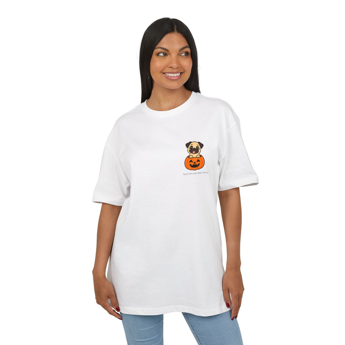 Personalisiertes Oversized Unisex T-Shirt mit Haustier –  Halloween Pet
