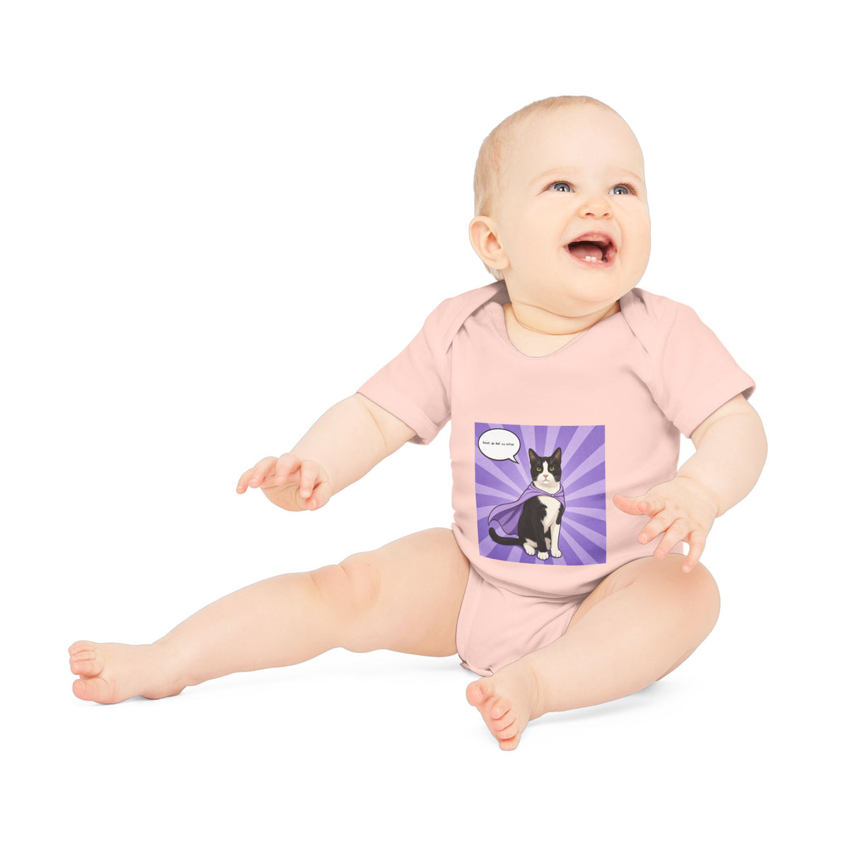 Personalisierter Baby-Body kurzarm Bio Baumwolle – Hero