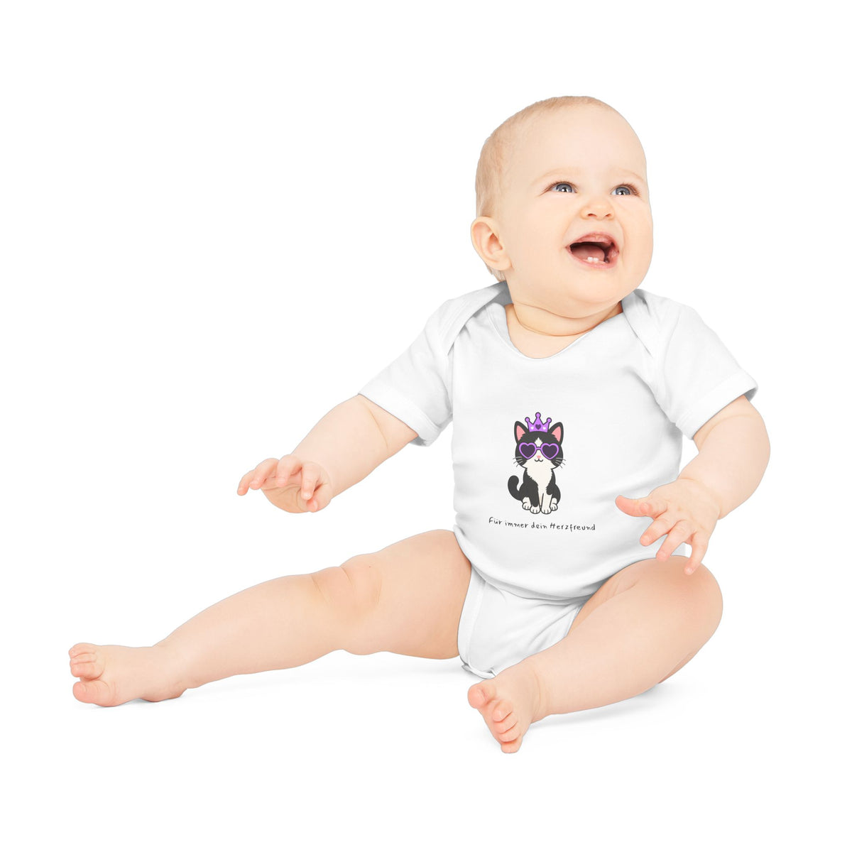 Personalisierter Baby-Body kurzarm Bio Baumwolle – Purple Queen