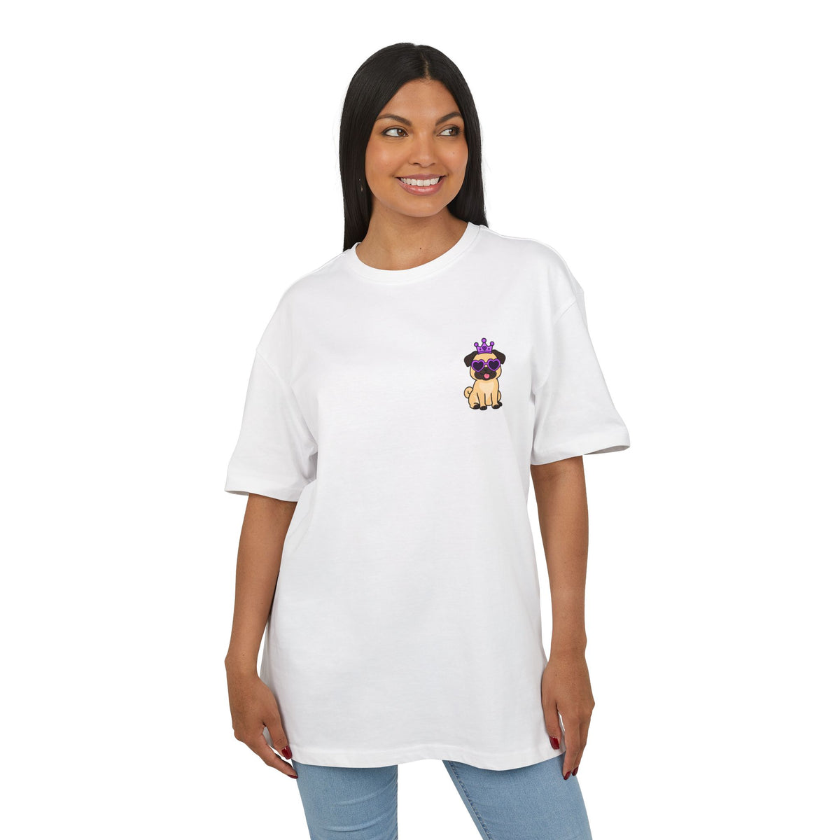 Personalisiertes Oversized Unisex T-Shirt mit Haustier –  Purple Queen