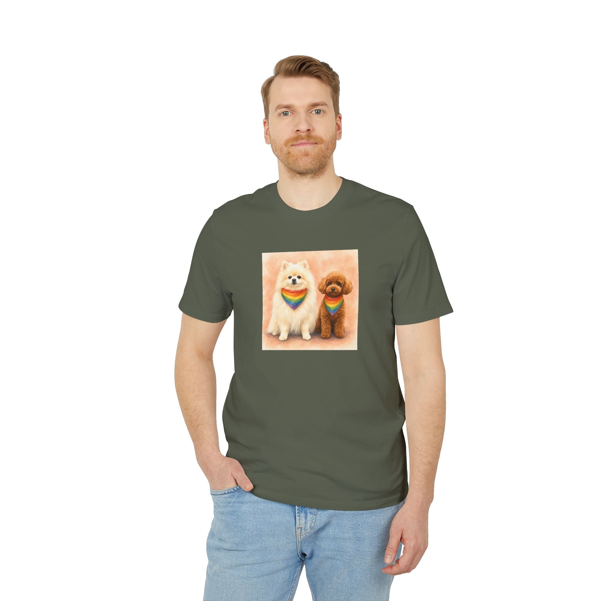 Personalisiertes Unisex T-Shirt mit Haustier – Regenbogen