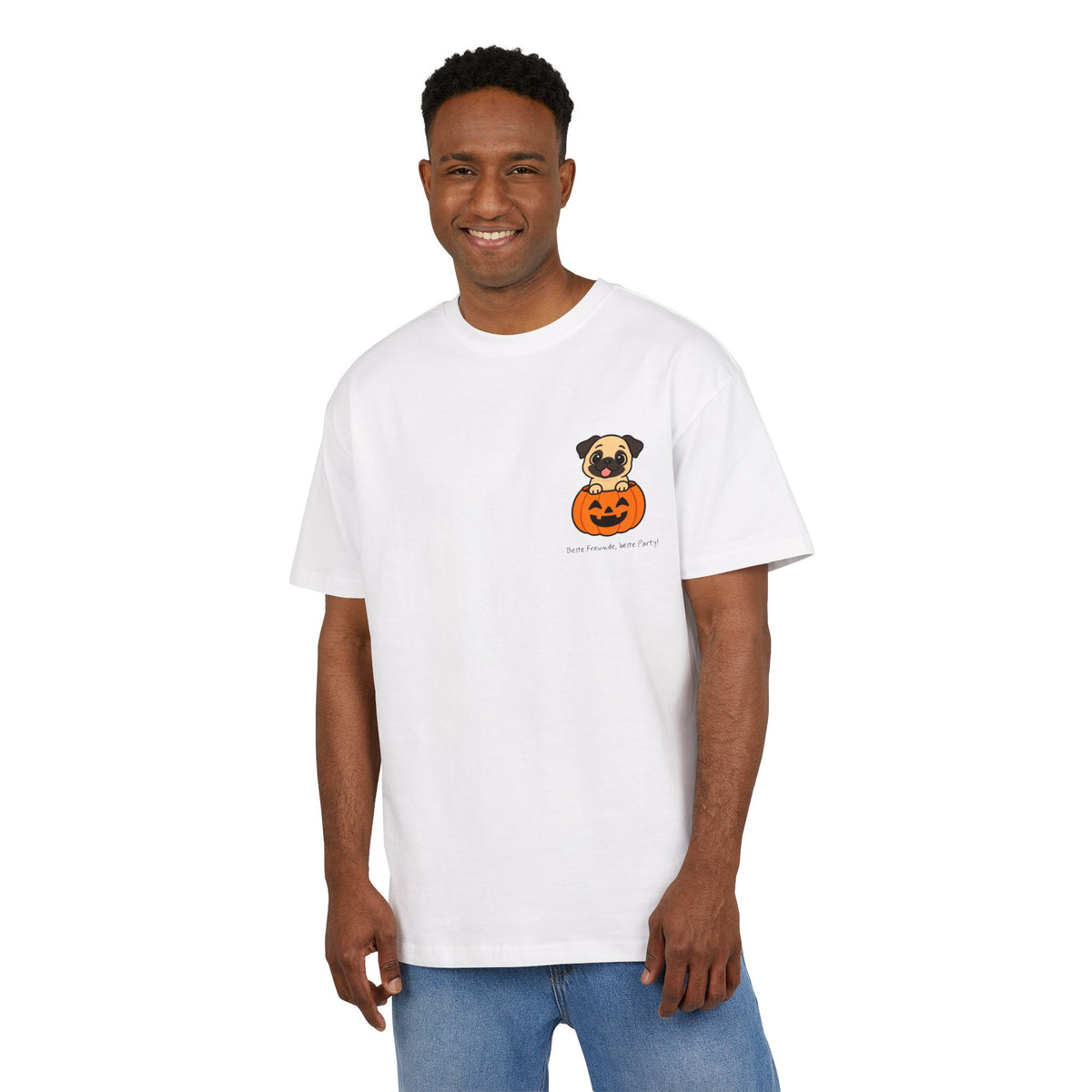 Personalisiertes Oversized Unisex T-Shirt mit Haustier –  Halloween Pet