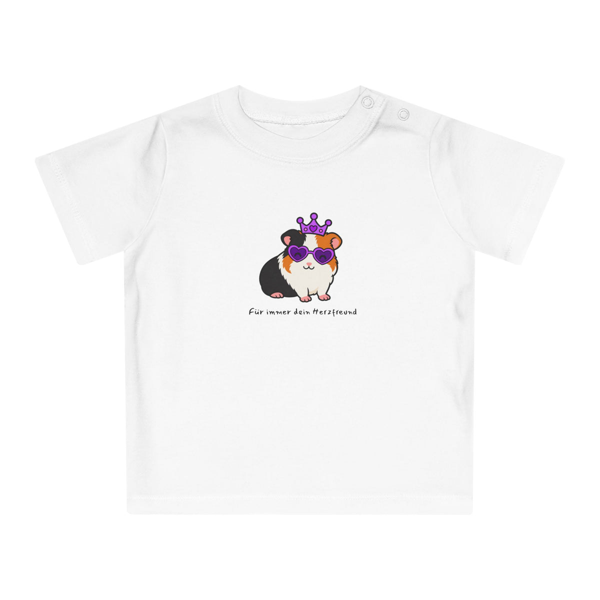 Personalisiertes Baby T-Shirt mit Haustier – Purple Queen