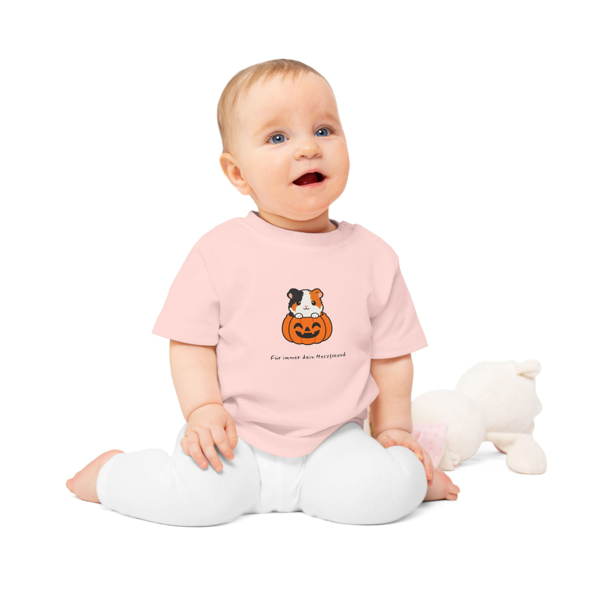 Personalisiertes Baby T-Shirt mit Haustier – Halloween Pet