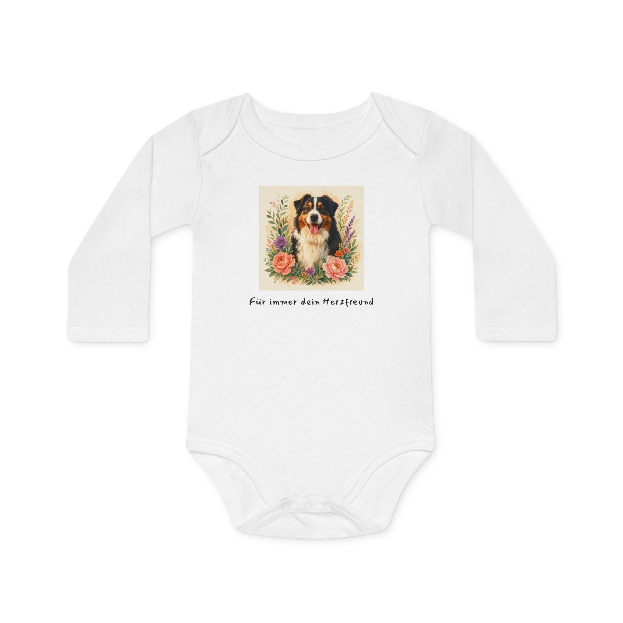Personalisierter Baby-Body langarm Bio Baumwolle – Flora & Fauna