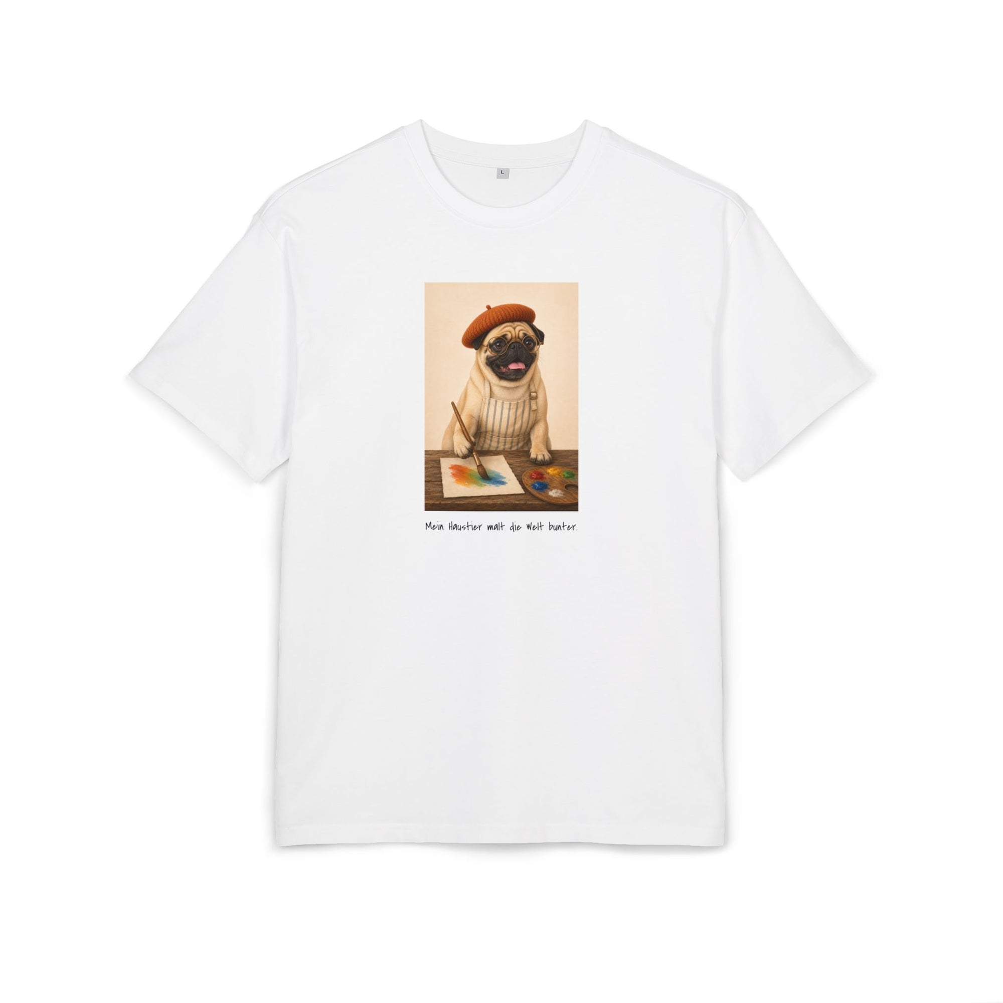 Personalisiertes Oversized Unisex T-Shirt mit Haustier – The Artist