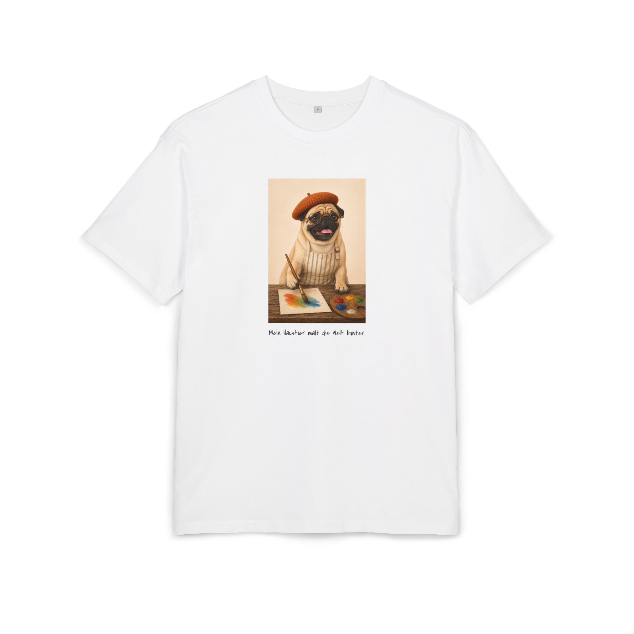 Personalisiertes Oversized Unisex T-Shirt mit Haustier – The Artist