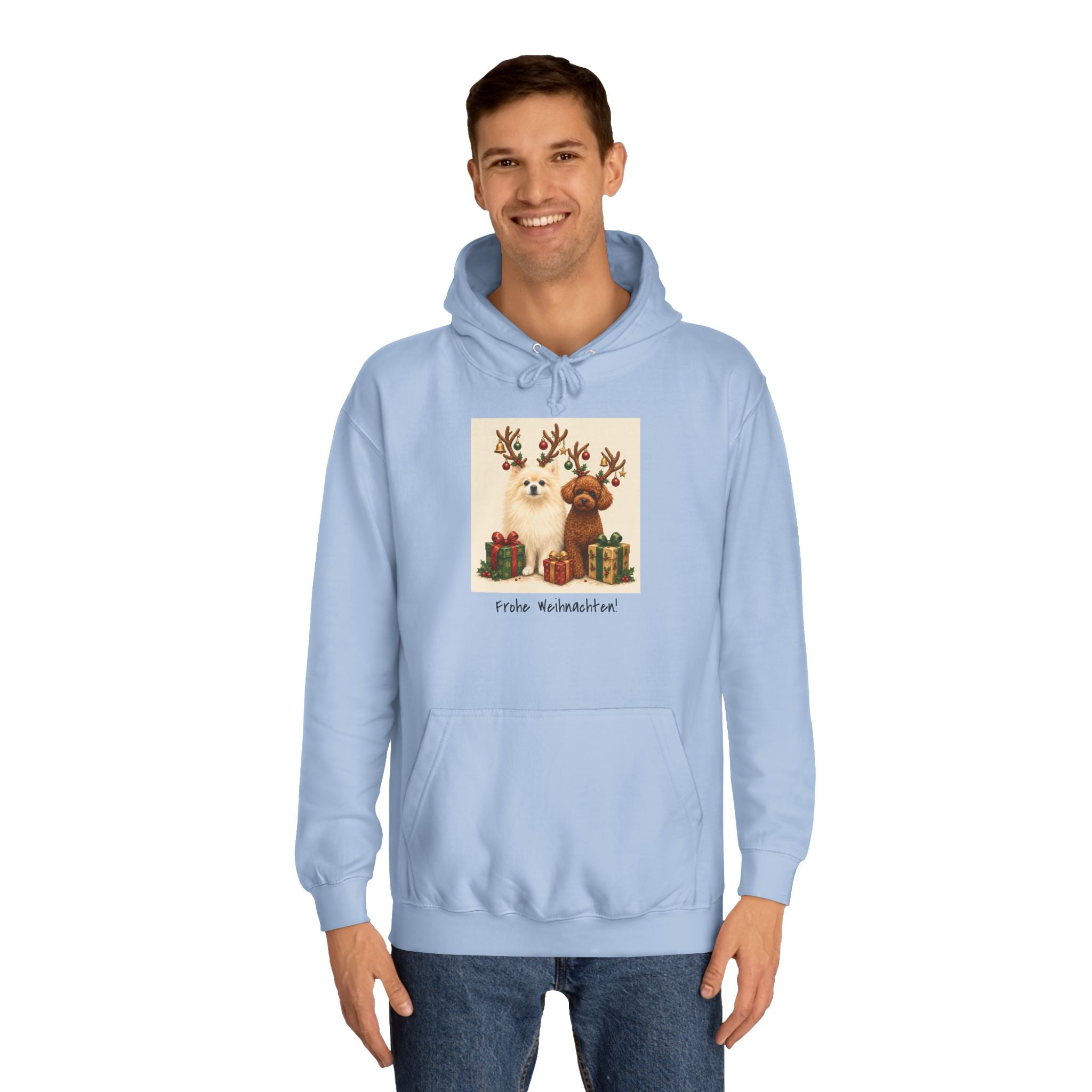 Personalisierter Unisex Hoodie mit Haustier – Frohe Weihnachten