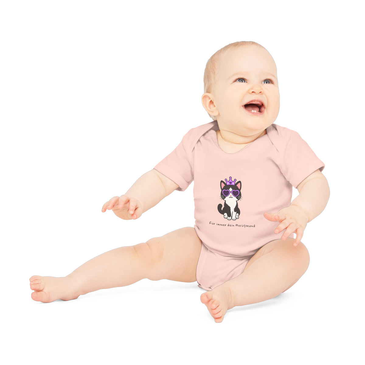 Personalisierter Baby-Body kurzarm Bio Baumwolle – Purple Queen