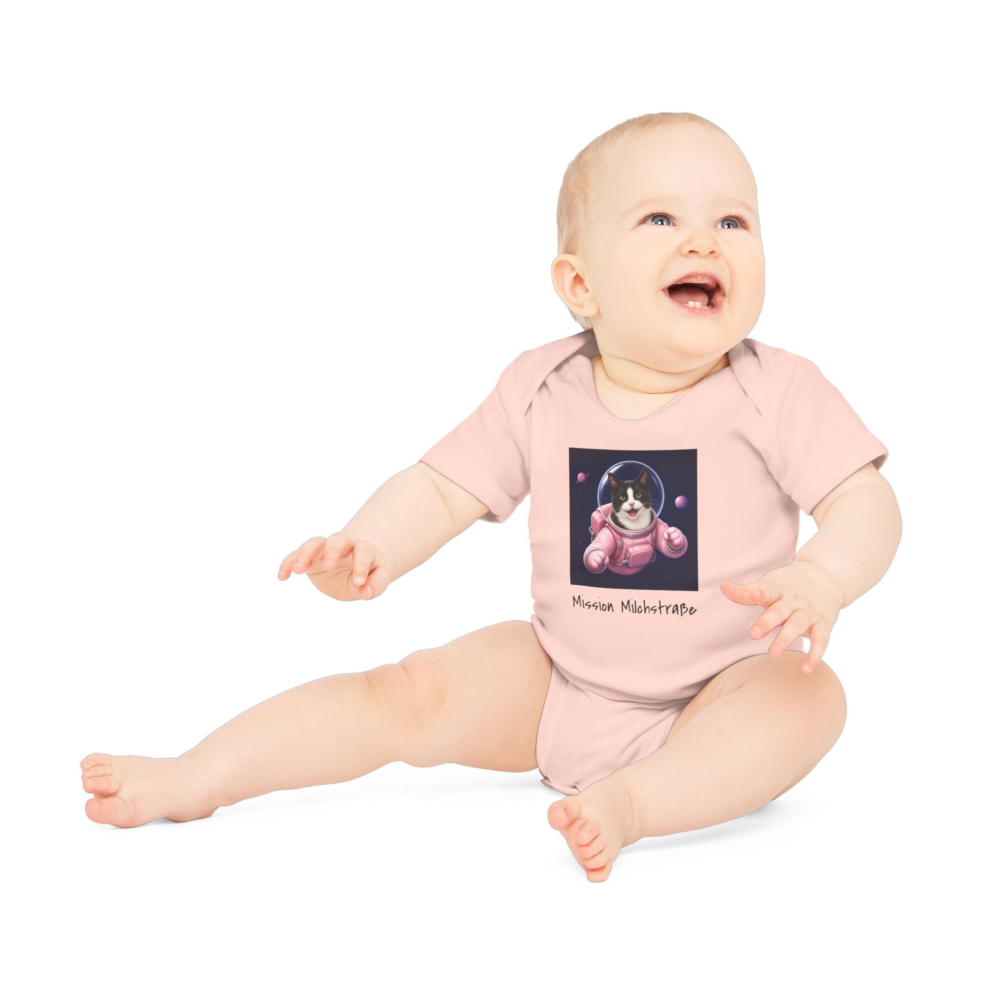 Personalisierter Baby-Body kurzarm Bio Baumwolle – Astronaut