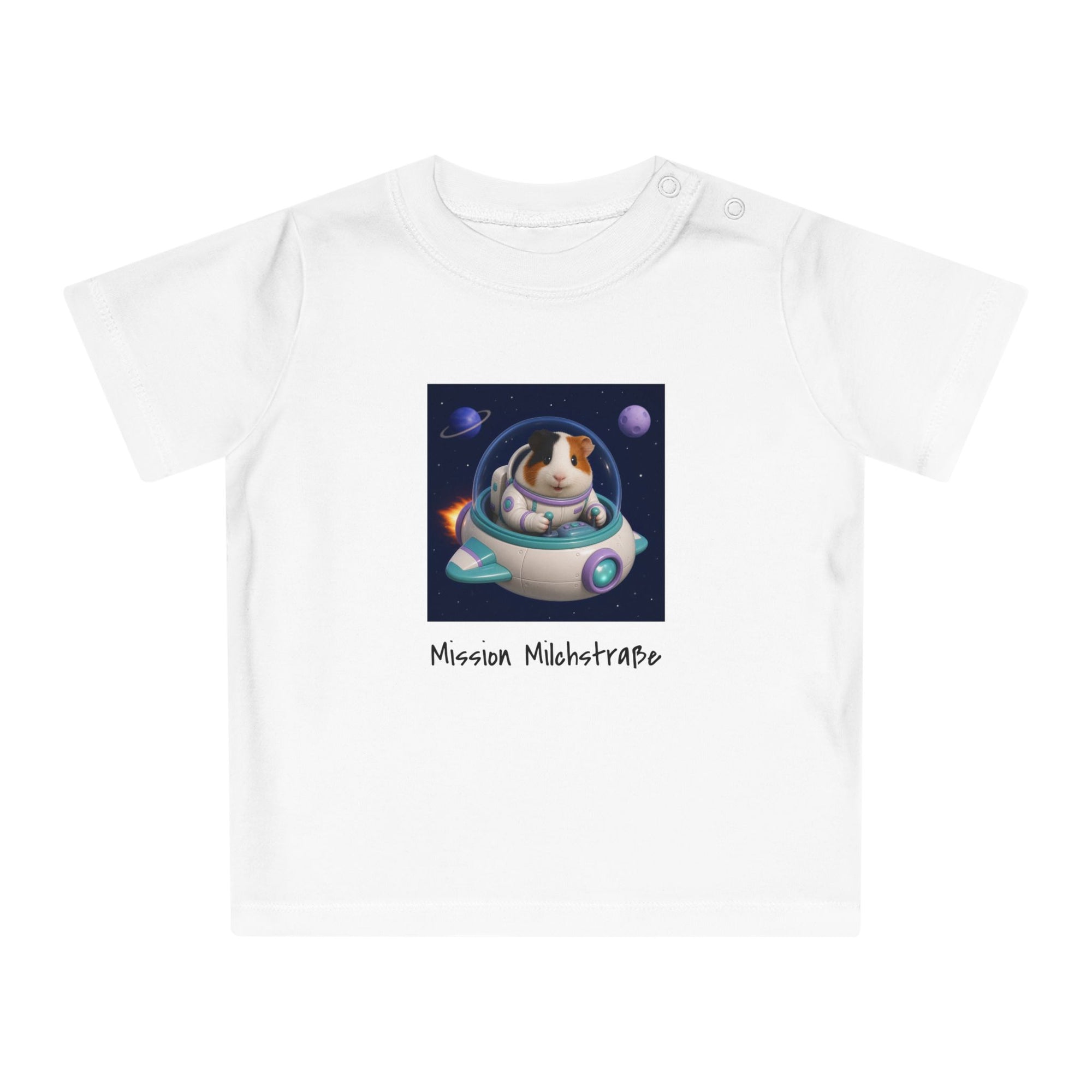 Personalisiertes Baby T-Shirt mit Haustier – Spaceship