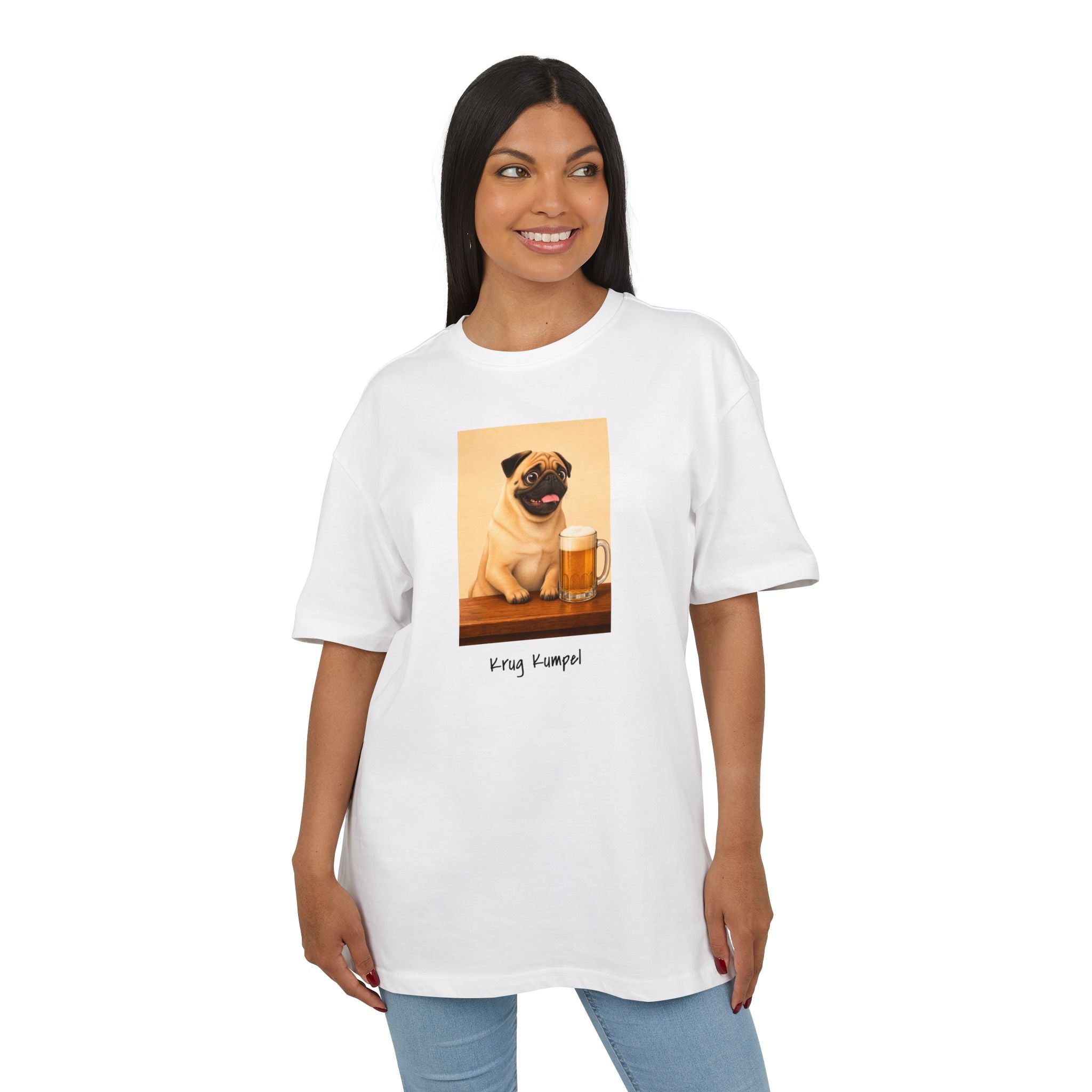 Personalisiertes Oversized Unisex T-Shirt mit Haustier – Cheers