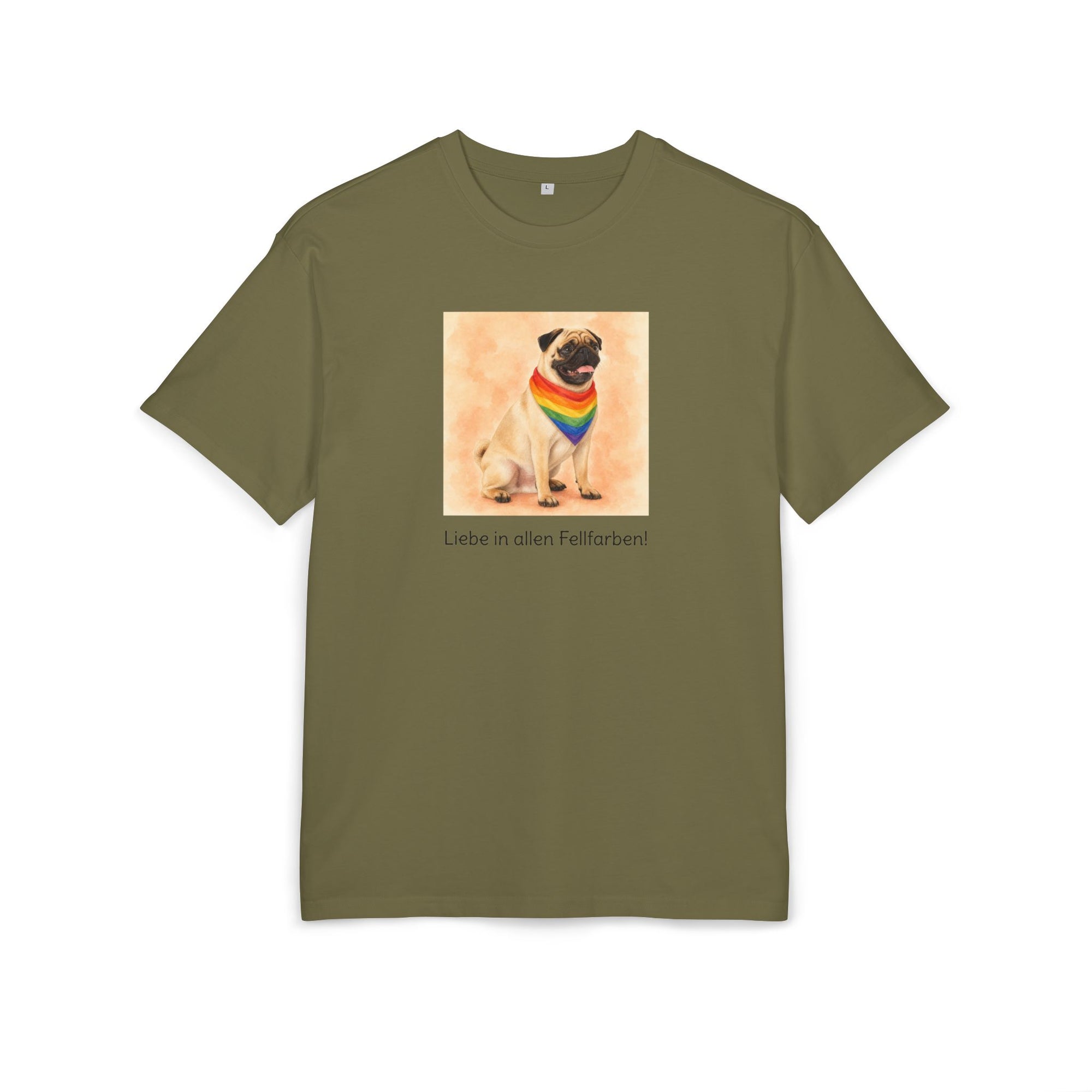 Personalisiertes Oversized Unisex T-Shirt mit Haustier – Regenbogen