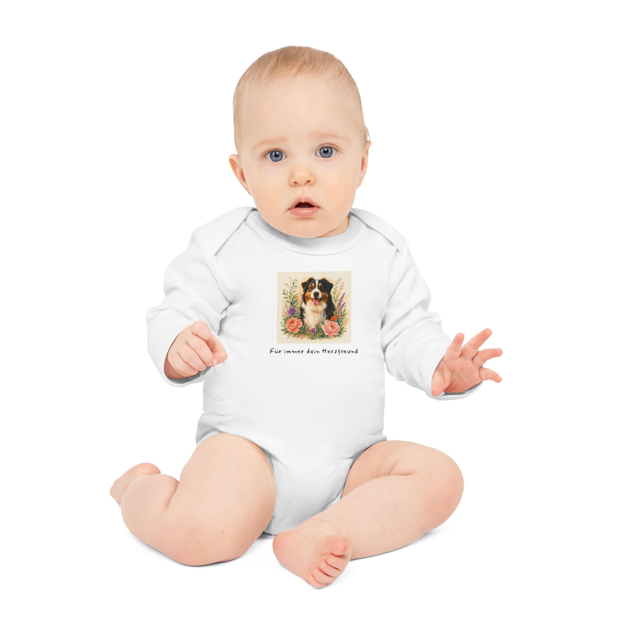 Personalisierter Baby-Body langarm Bio Baumwolle – Flora & Fauna