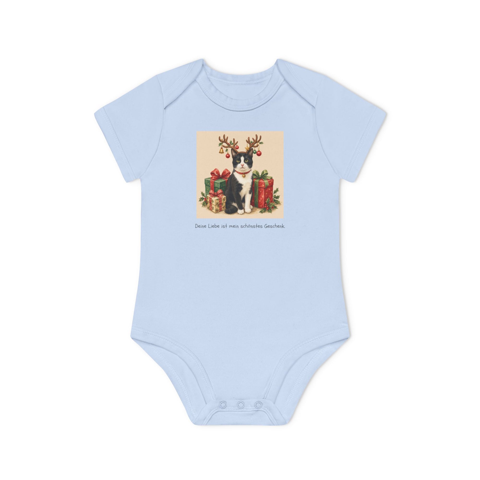 Personalisierter Baby-Body kurzarm Bio Baumwolle – Frohe Weihnachten