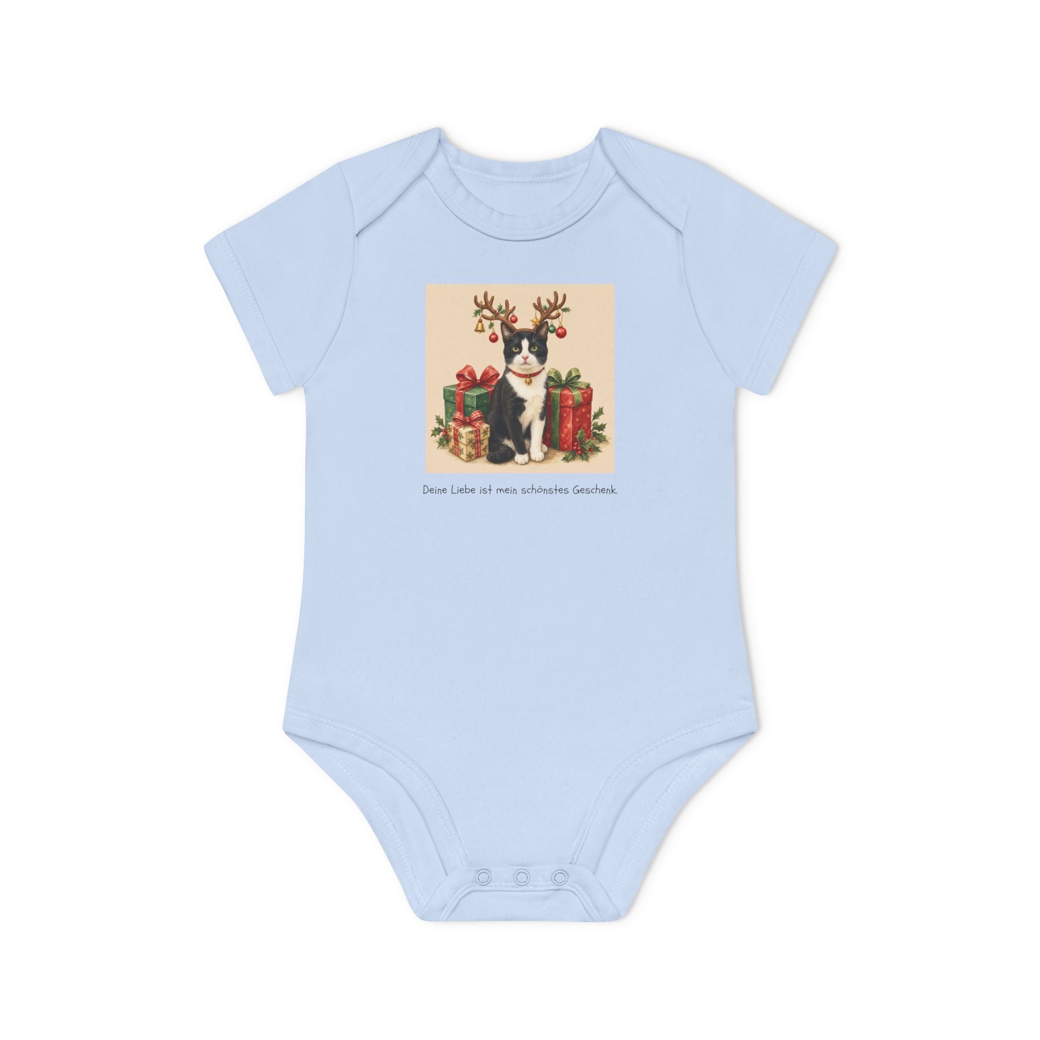 Personalisierter Baby-Body kurzarm Bio Baumwolle – Frohe Weihnachten