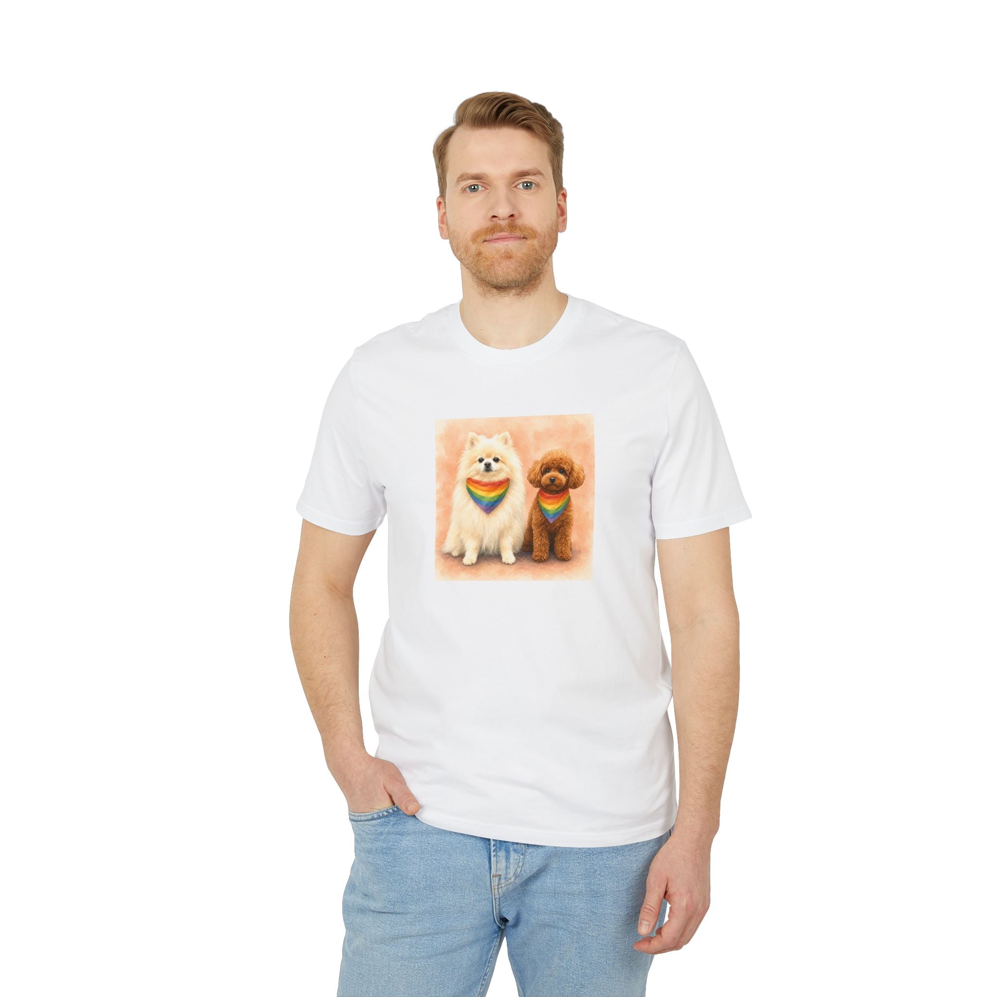 Personalisiertes Unisex T-Shirt mit Haustier – Regenbogen