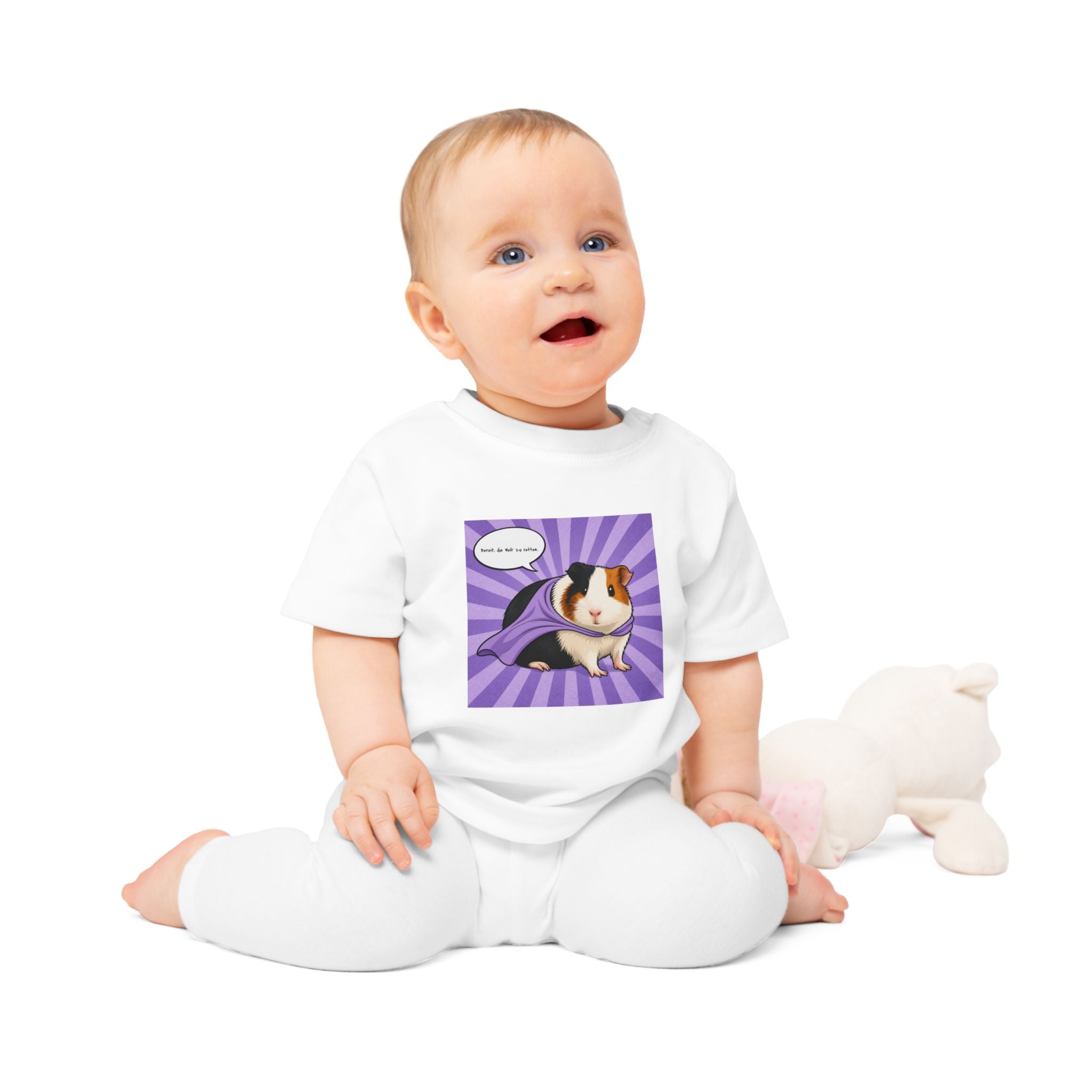 Personalisiertes Baby T-Shirt mit Haustier – Hero
