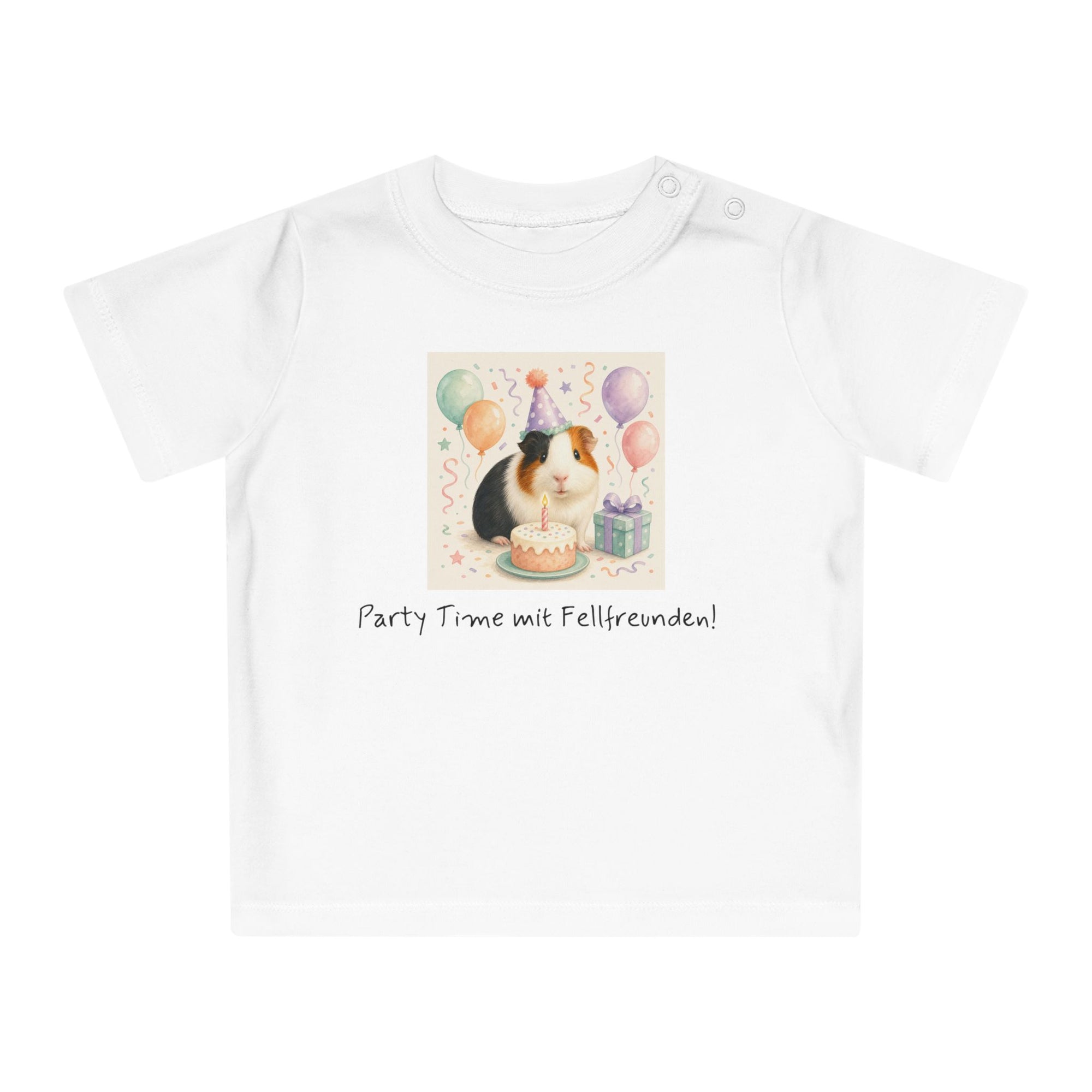 Personalisiertes Baby T-Shirt mit Haustier – Birthday Time
