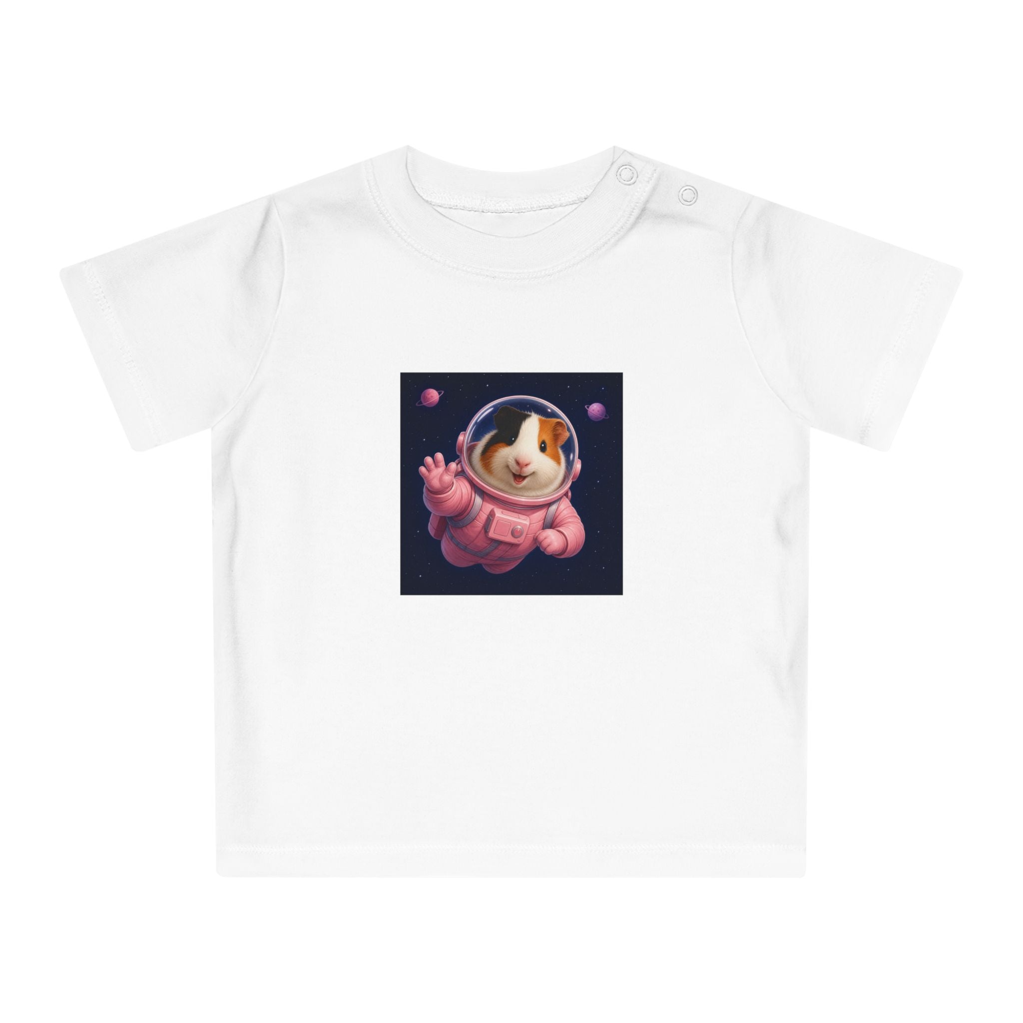 Personalisiertes Baby T-Shirt mit Haustier – Astronaut