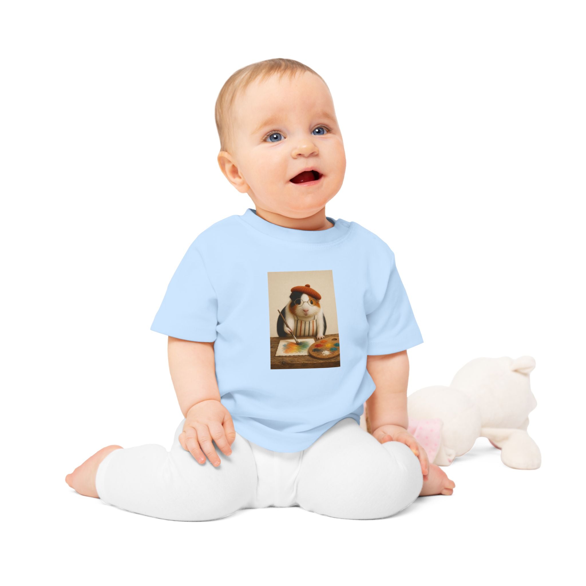 Personalisiertes Baby T-Shirt mit Haustier – The Artist