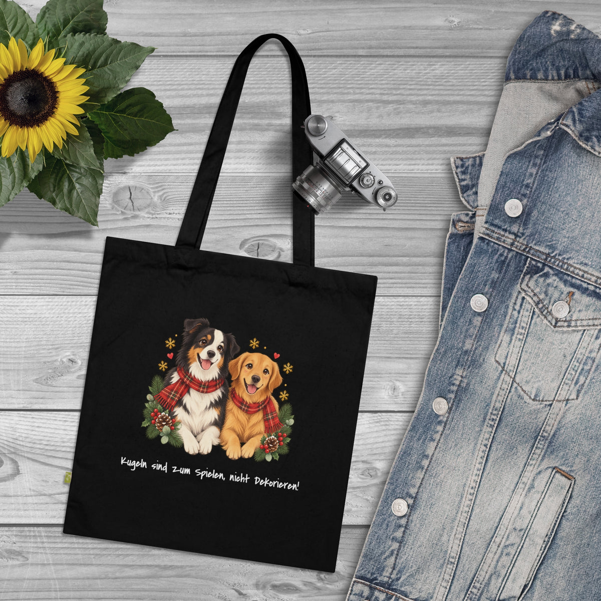 Personalisierte Baumwolltasche mit Haustier – Weihnachtsgeschenk